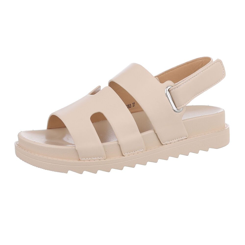 Ital-Design Damen Freizeit Riemchensandalette (86706473) Keilabsatz/Wedge Keilsandaletten in Beige