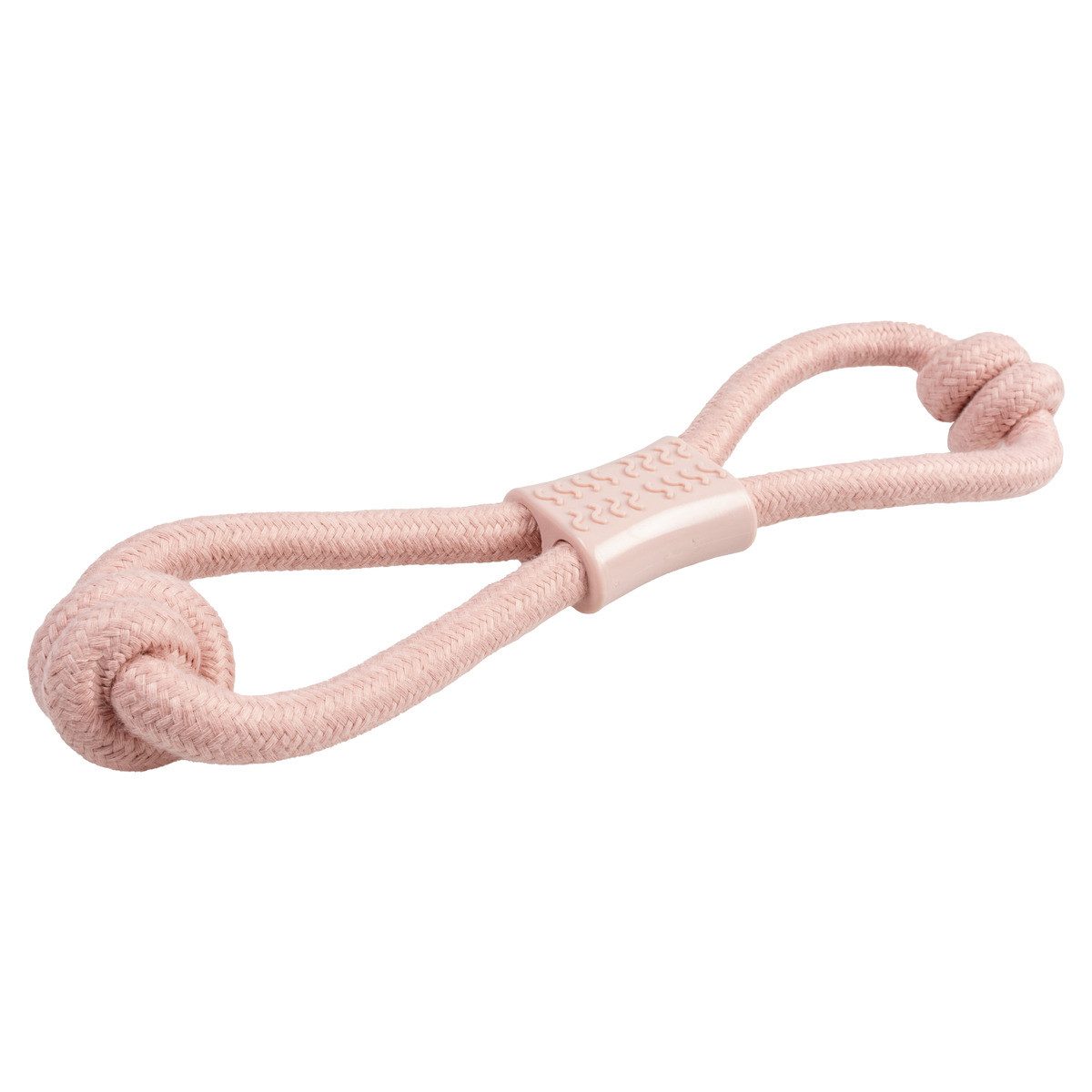 DUVO+ Zerrspielzeug Hundespielzeug 8-Zugring mit Knoten & Gummi rosa