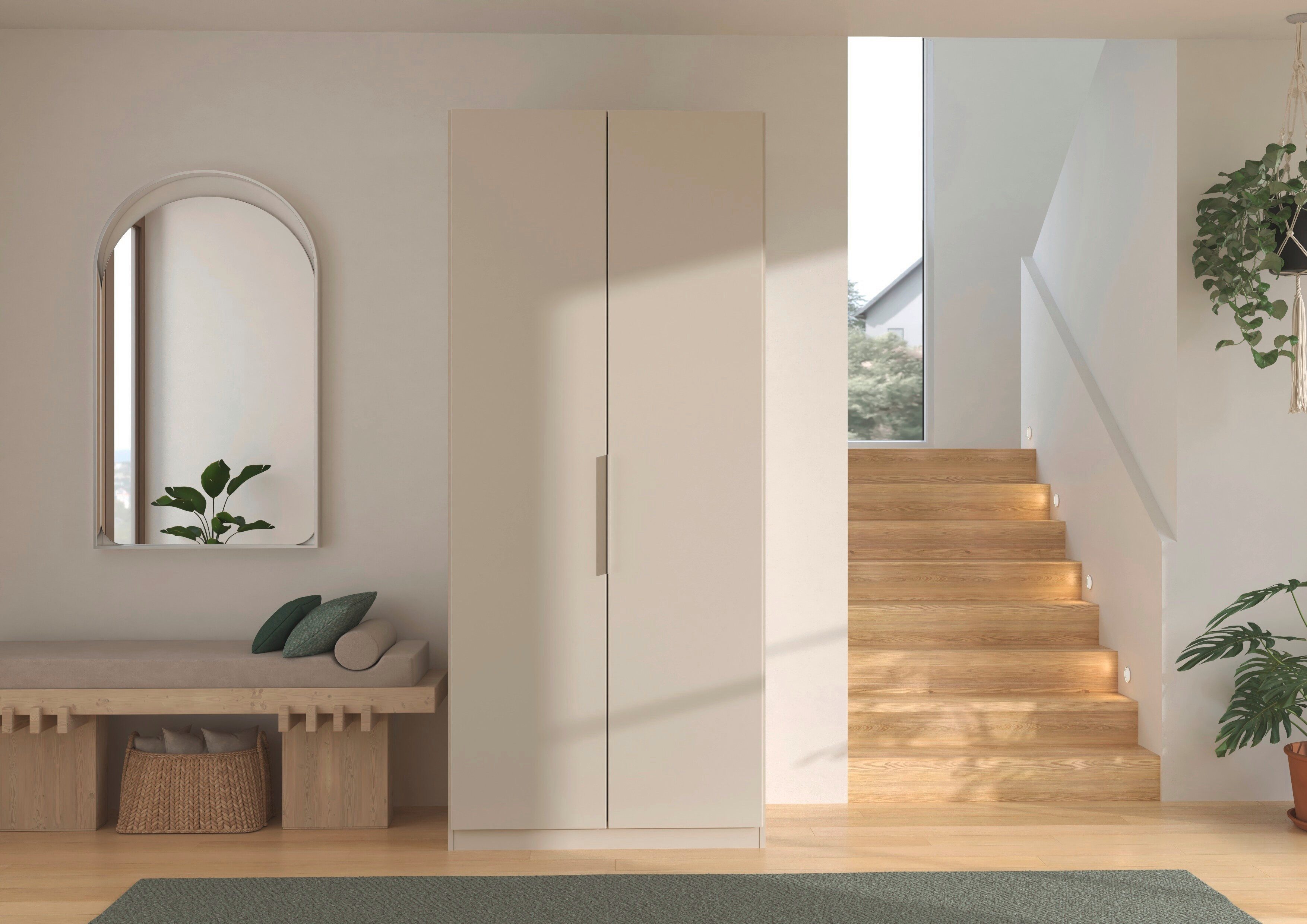 rauch Kleiderschrank Schrank Möbel Schlafzimmer Garderobe Kinderzimmer WELTNEUHEIT TYNDA (3 Ausstattungsvarianten - Breiten 47-405 cm, Höhen 187/212/231 cm) PATENTIERTES SCHNELLMONTAGESYSTEM, Soft-Close-Funktion MADE IN GERMANY