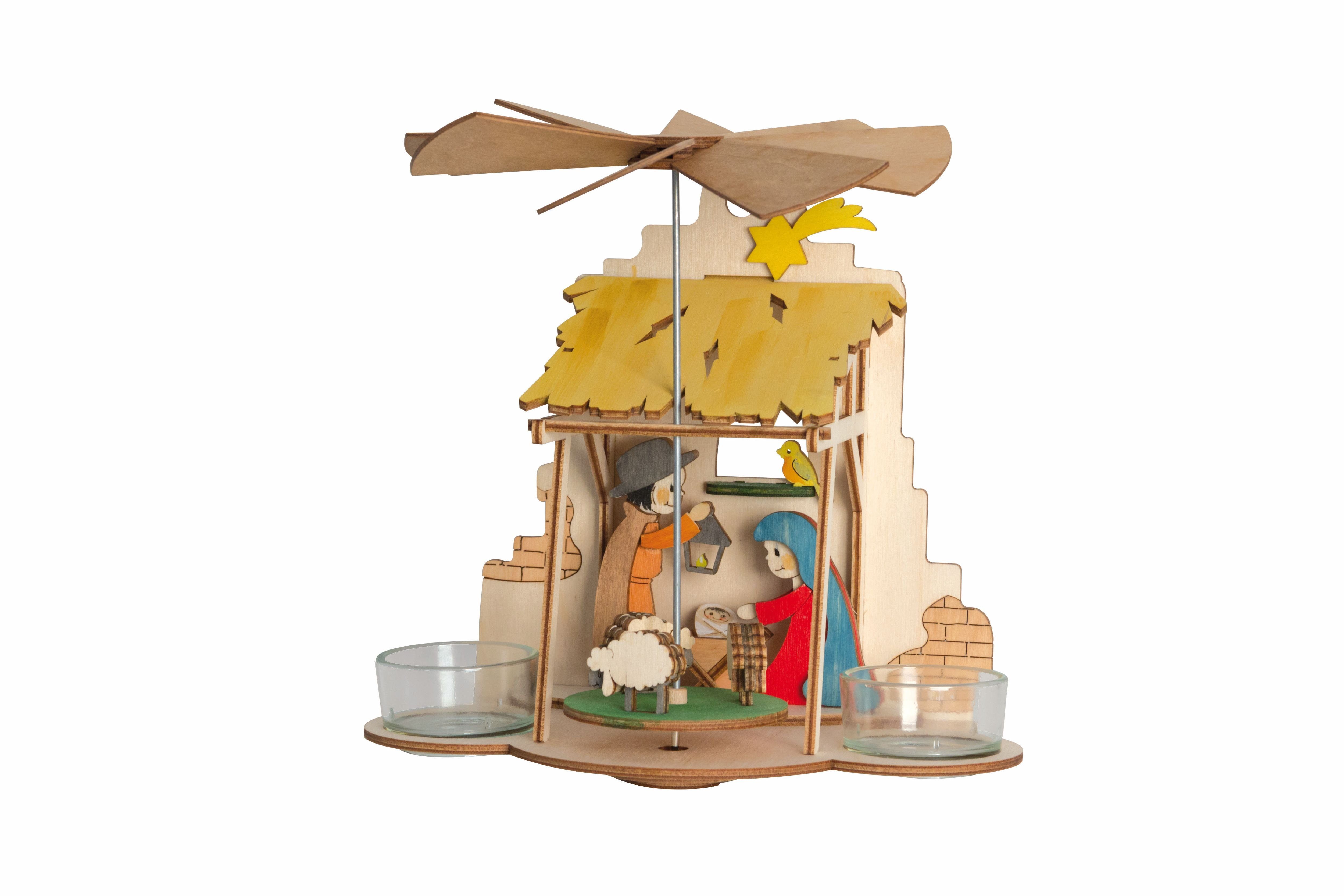 Kuhnert Kreativset 10194, Bastelset Krippe, Weihnachtspyramide - Made in Germany