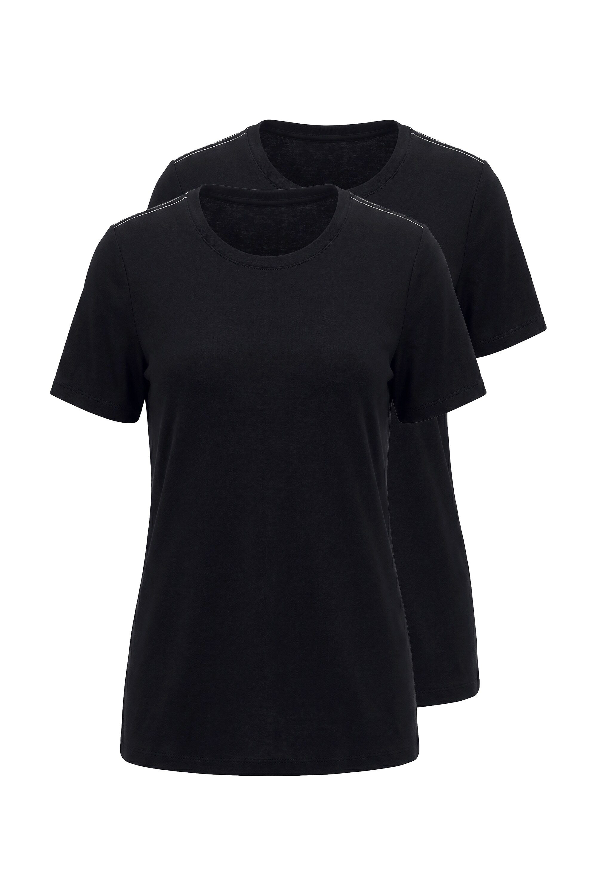 Ulla Popken T-Shirt Funktions-Shirts 2er-Pack antibakteriell Rundhals