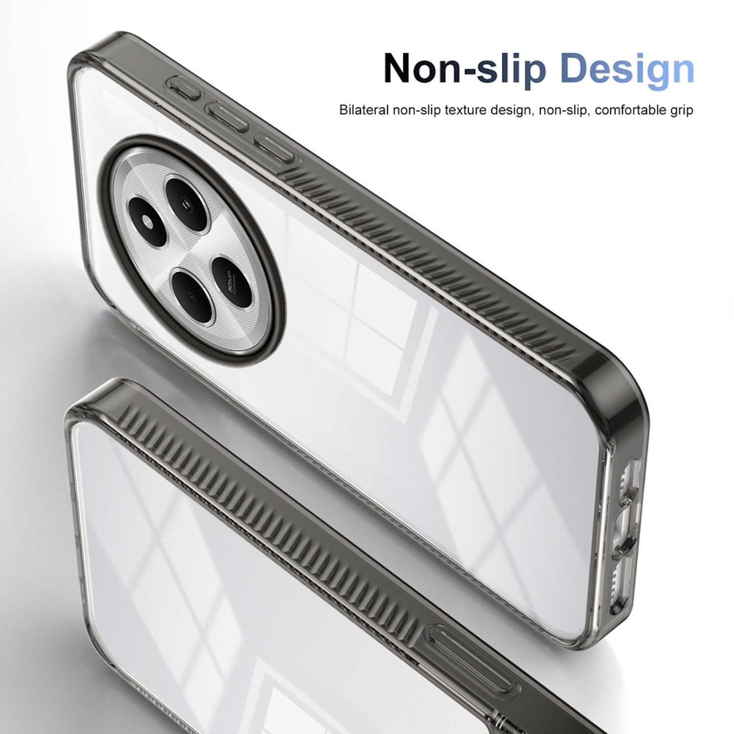 Wigento Handyhülle Für Xiaomi Redmi 14C 4G Acryl TPU Schutz Hülle Tasche Etuis Schwarz, Acryl TPU Hybrid-Hülle mit Stoßschutz und Anti-Vergilbung