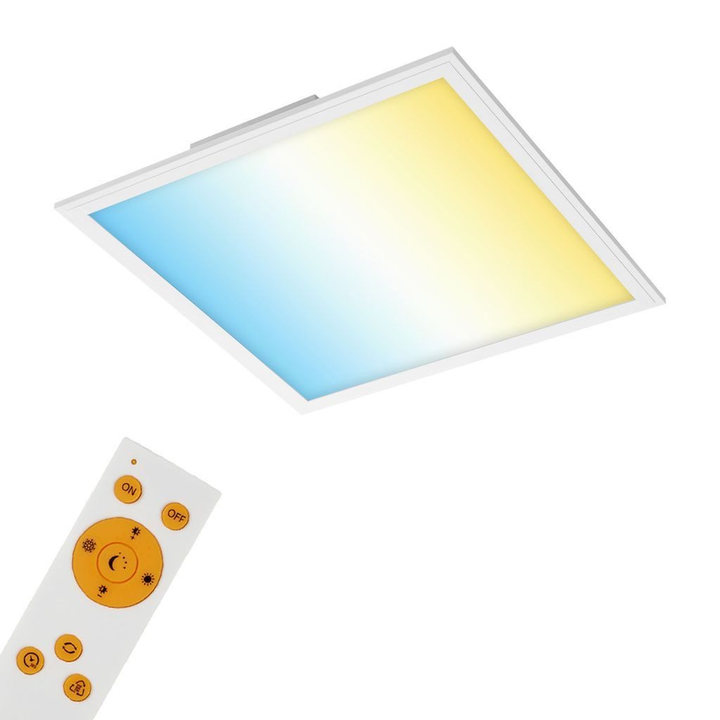 Briloner Leuchten LED Deckenleuchte 7179-016, Dimmfunktion, LED fest integriert, 2700K - Extra-Warmweiß, Deckenlampe, 44,5x44,5x6cm, Weiß, 24W, Wohnzimmer, Schlafzimmer, Flur