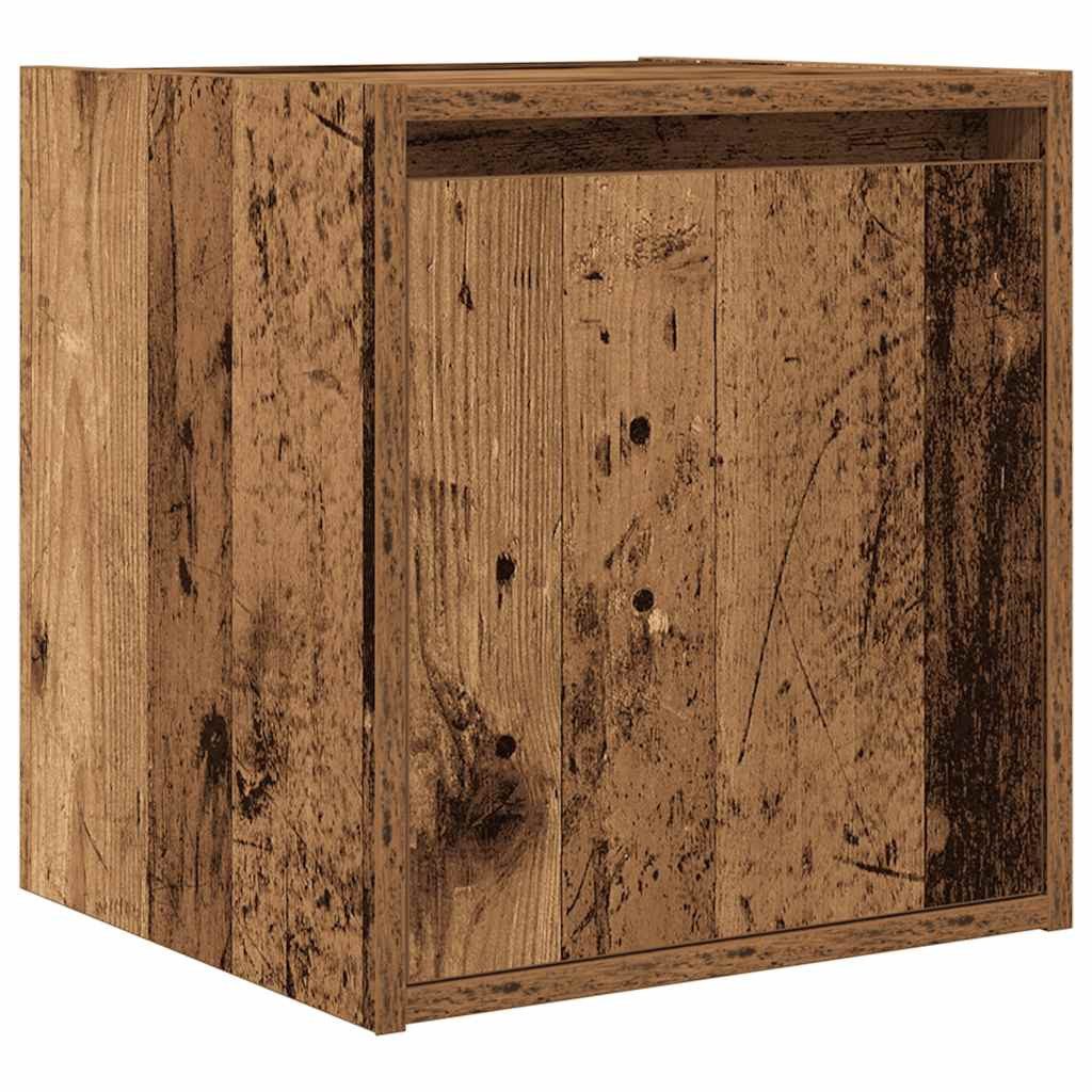 vidaXL Nachttisch Wand-Nachttisch Altholz-Optik 38x34x40 cm (1-St)