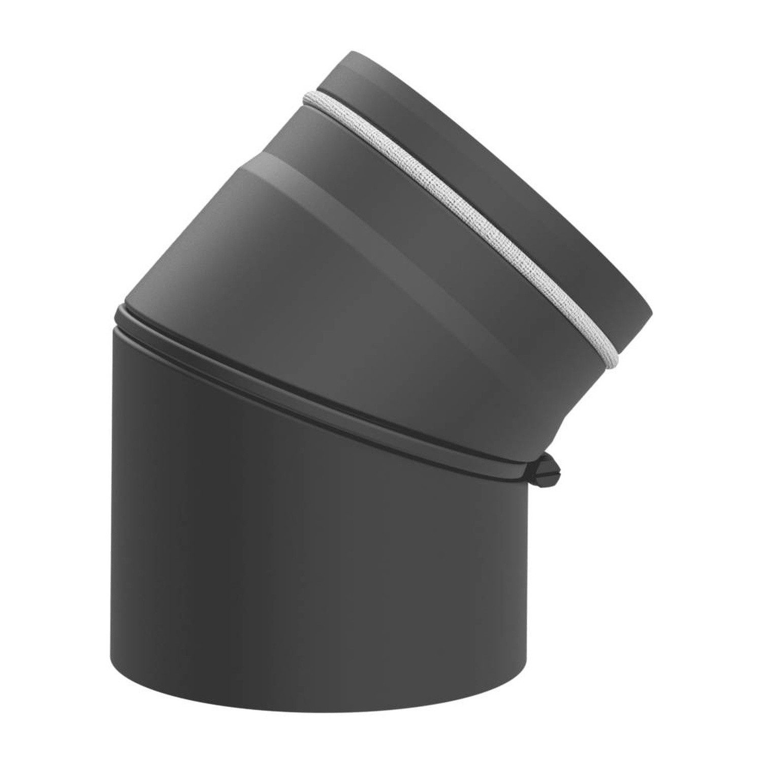 Raik Ofenrohr Raik Bogen 150/0-45° 2,00mm eingezogen drehbar 2-tlg grau für Ofenrohr, Bogen