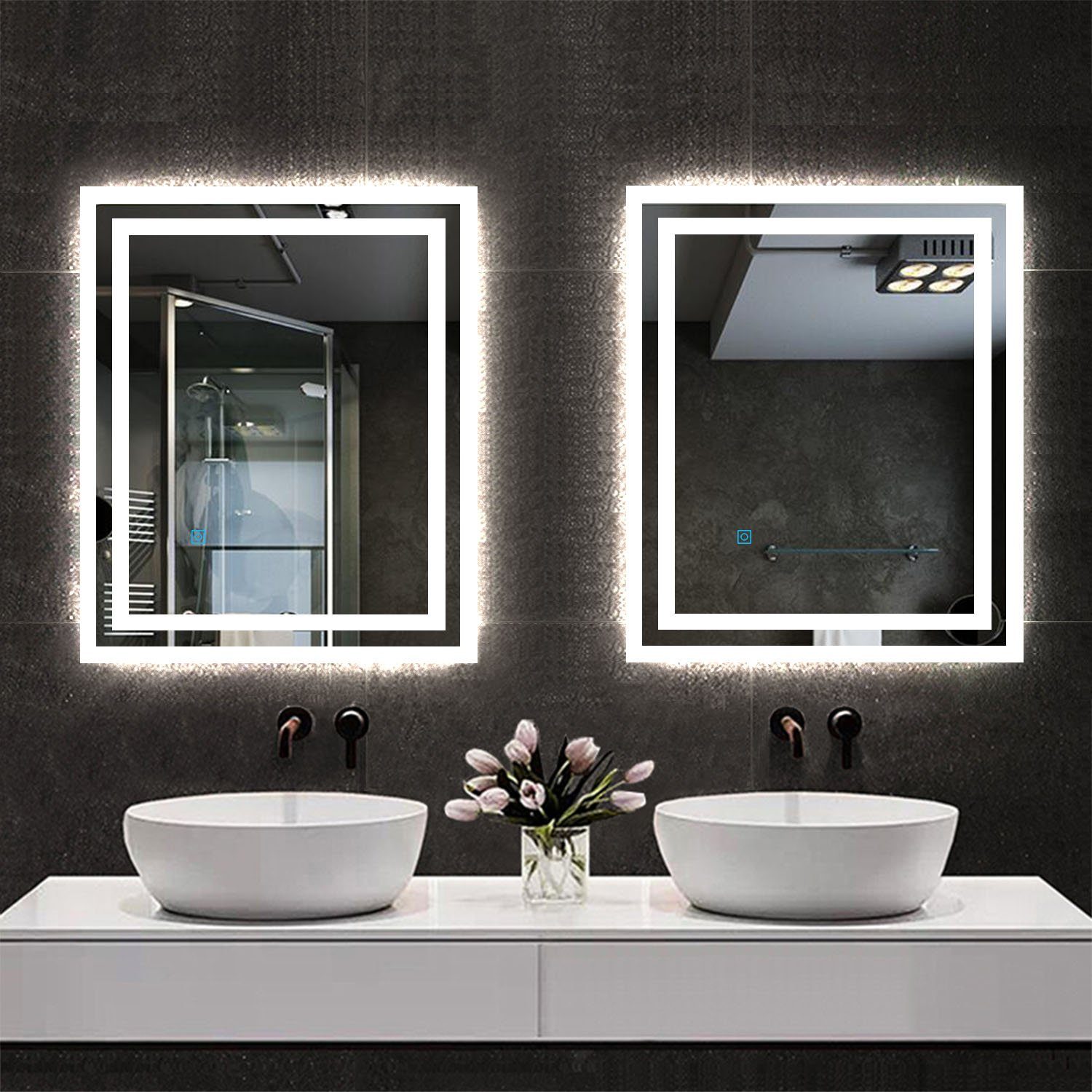 duschspa Badspiegel »Badspiegel mit Beleuchtung 60x50 cm Wandspiegel«