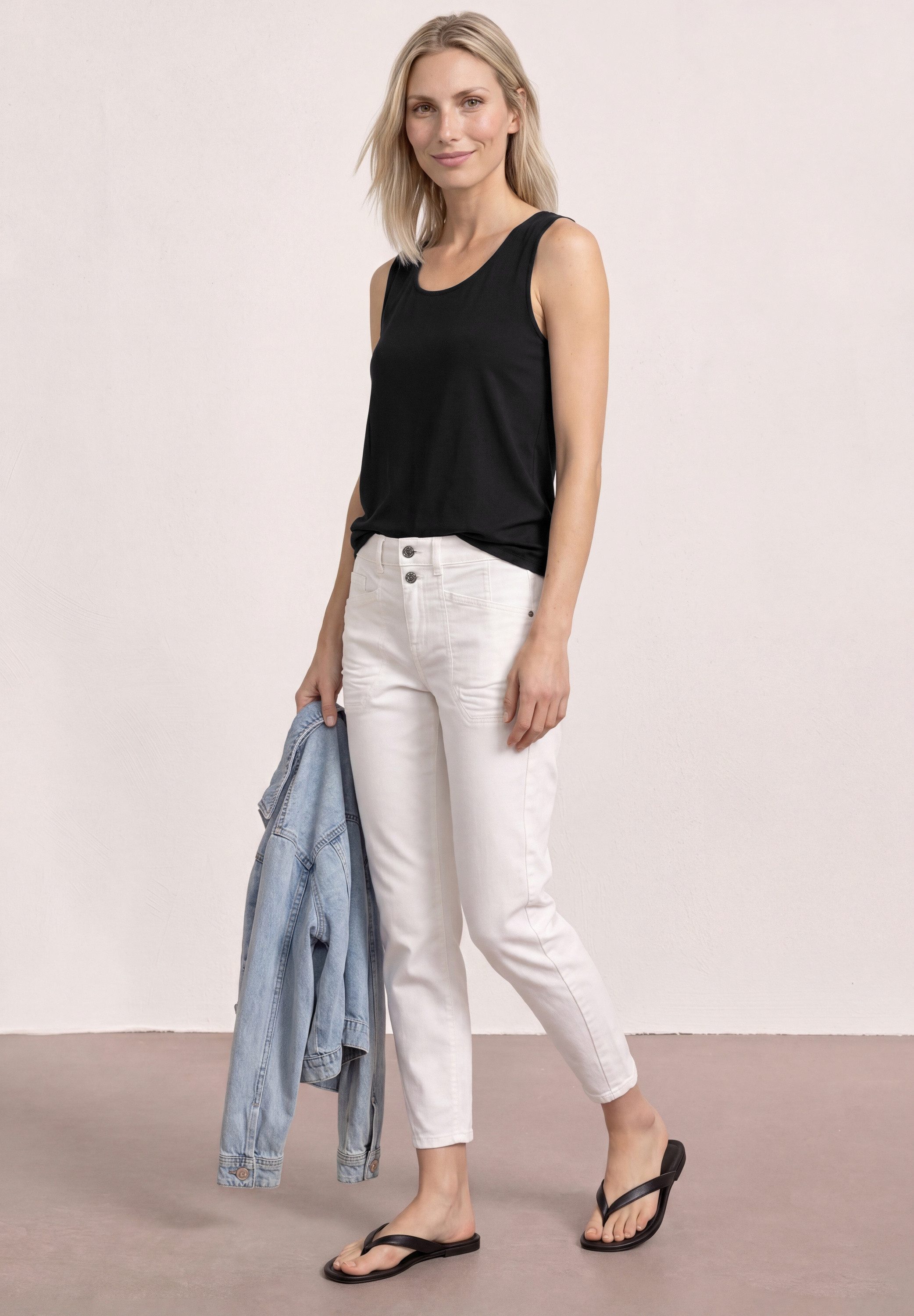 STREET ONE Shirttop Sommertop mit Elastiksaum