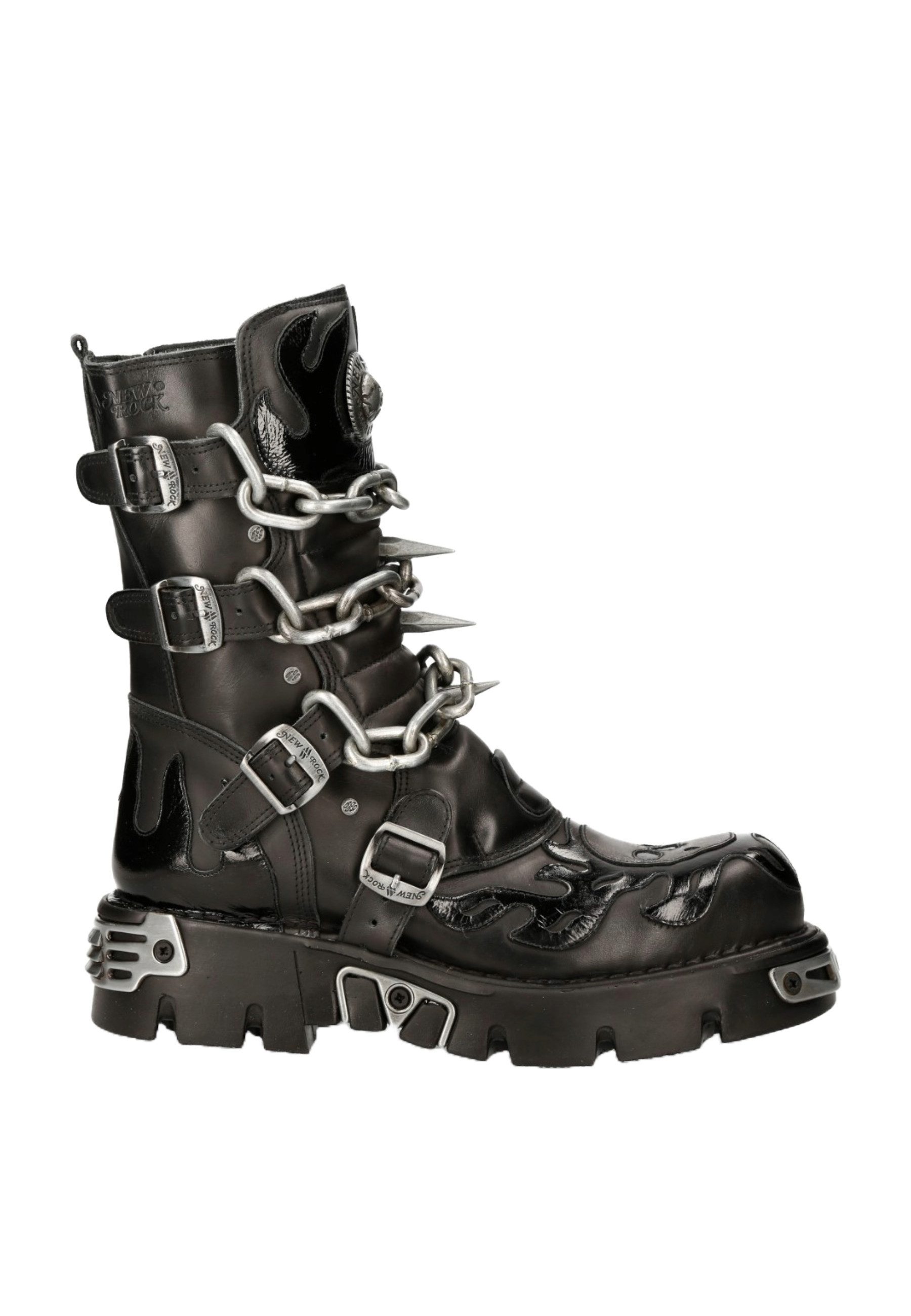 NEW ROCK M-727-S5 Ankleboots Punk Lederstiefel aus Rindsleder - Made in Spain