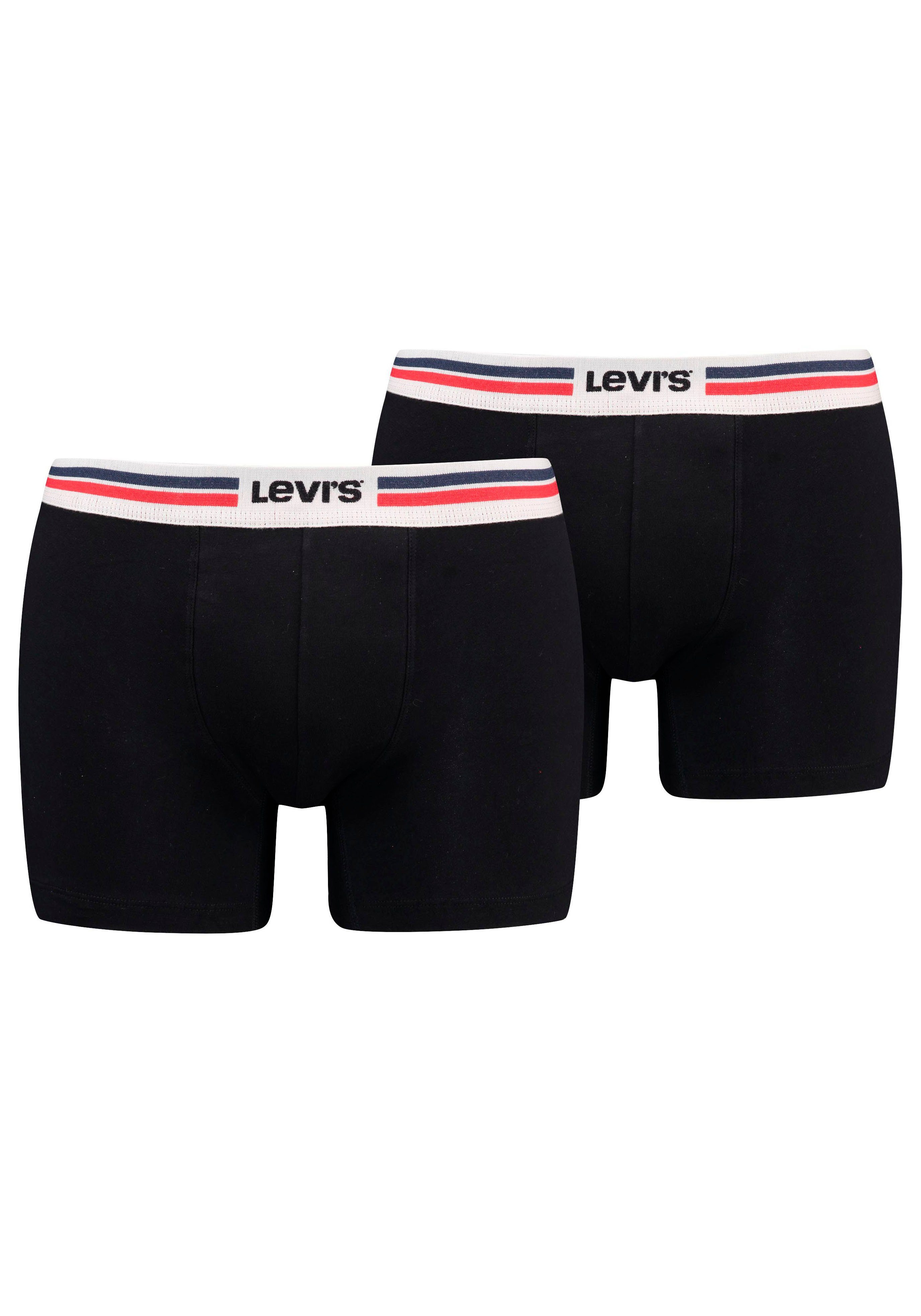 Levi's® Boxershorts (Packung, 2-St) LEVIS MEN PLACED SPRTSWR LOGO BOXER BRIEF ORG 2P black
