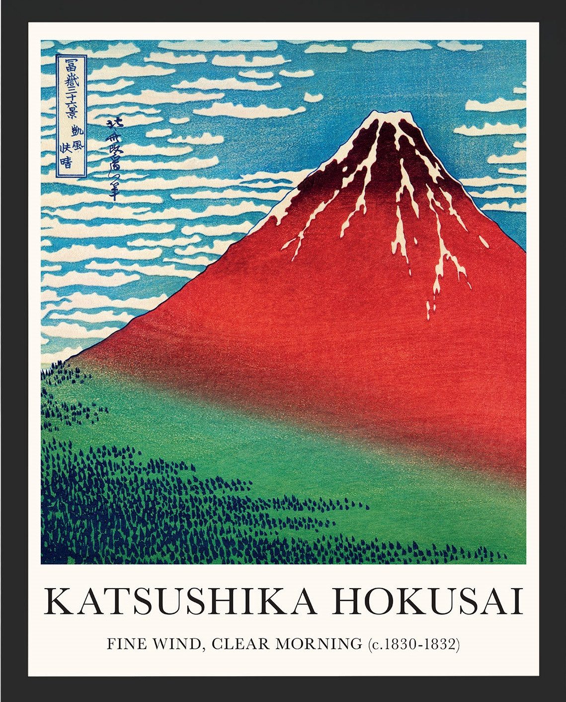 Poster Hokusai - Mount Fuji - Miniposter 40x50 cm