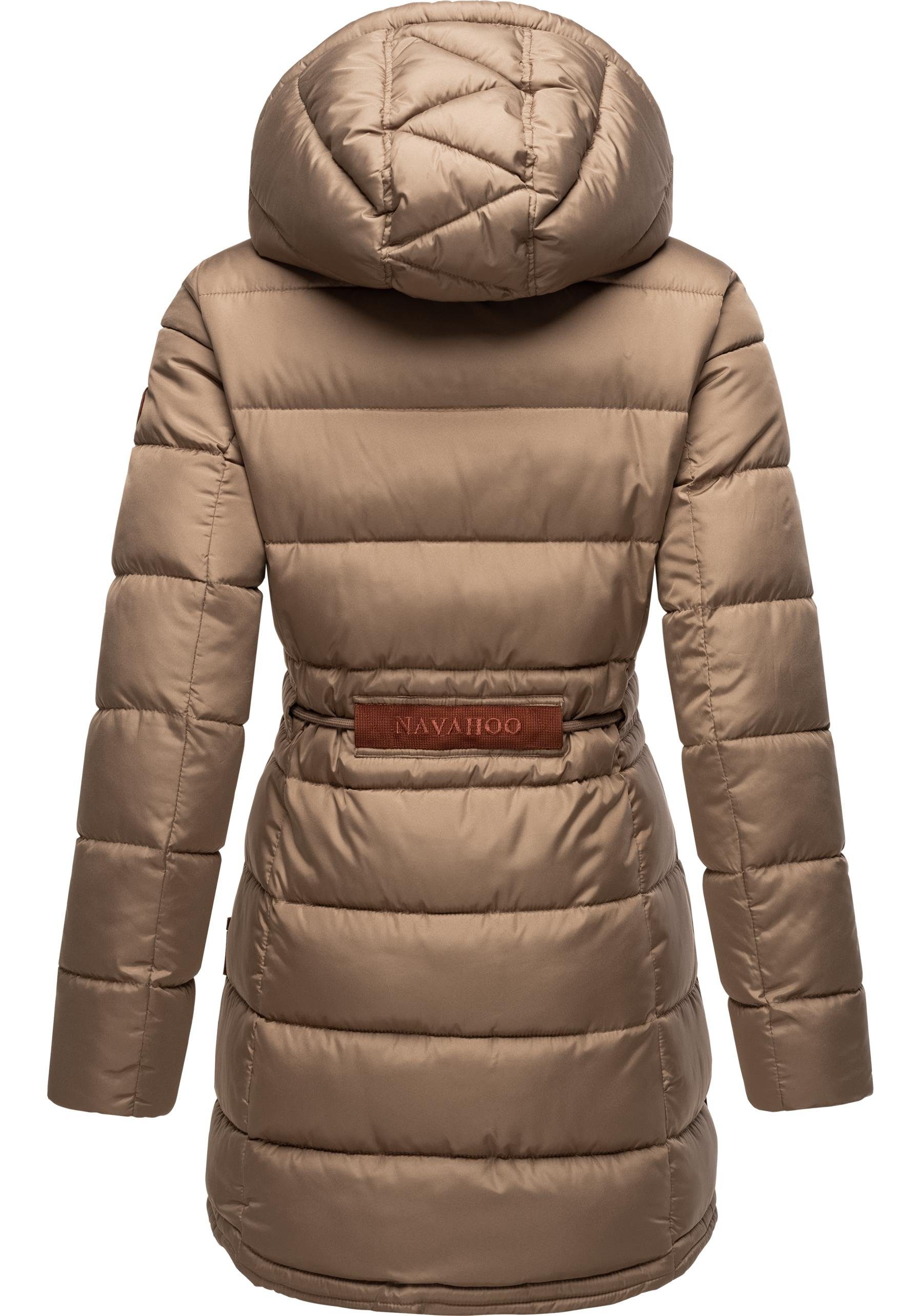 mit Navahoo taupe Winterparka Kapuze abnehmbarer Daliee Stylischer Steppmantel