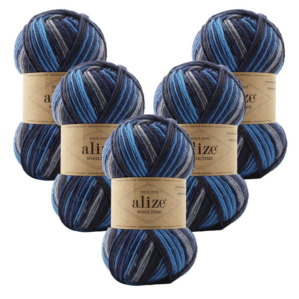 Alize 5 x ALIZE WOOLTIME Häkelwolle, 200 m, Reißfest,Yarn,Handstrickgarn,Strapazierfähig
