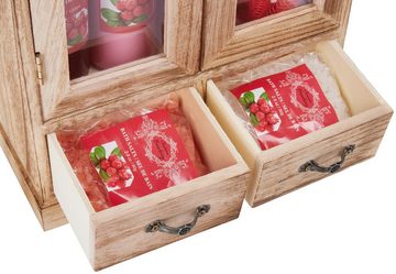 BRUBAKER Pflege-Geschenkset 2 in 1 Pflegeset Cranberry & Vanilla Rose Minze - Wellness Set, 15-tlg., Damen Dusch- und Badeset - Frauen Beauty Geschenkset mit Dekoration