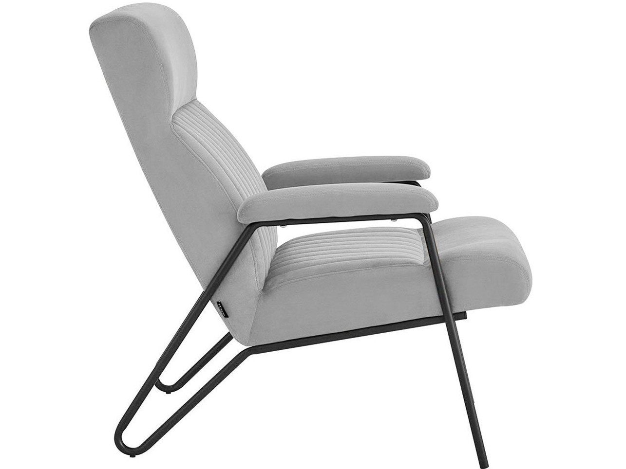 loft24 Loungesessel Randy (1-St), Polsterstuhl Sessel Samtbezug Metallgestell modern