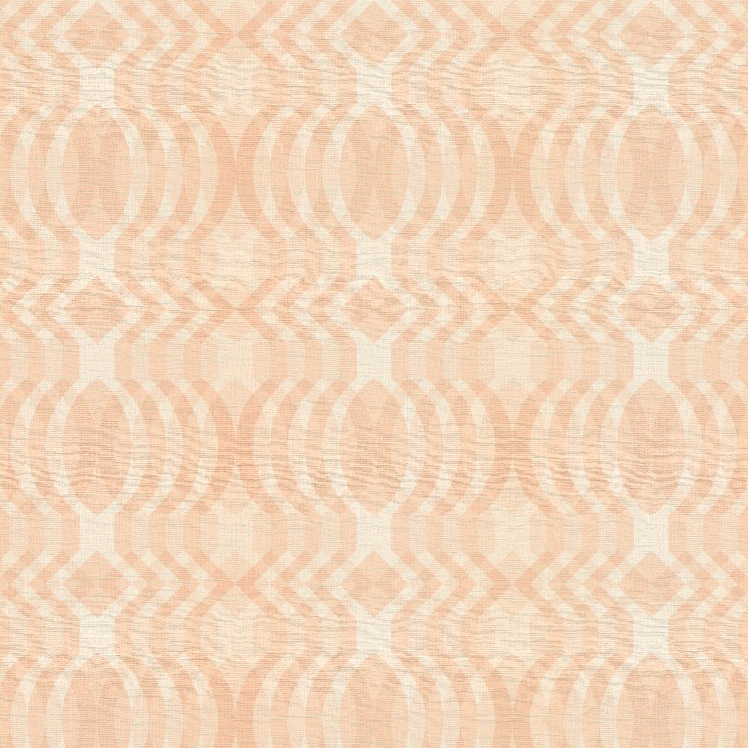 Profhome Vliestapete 395345-GU Retro Tapete grafisch matt beige alt-rosa, geprägt, (1 Rolle, 4,51 qm), heißgeprägte Vliestapete, altrosa