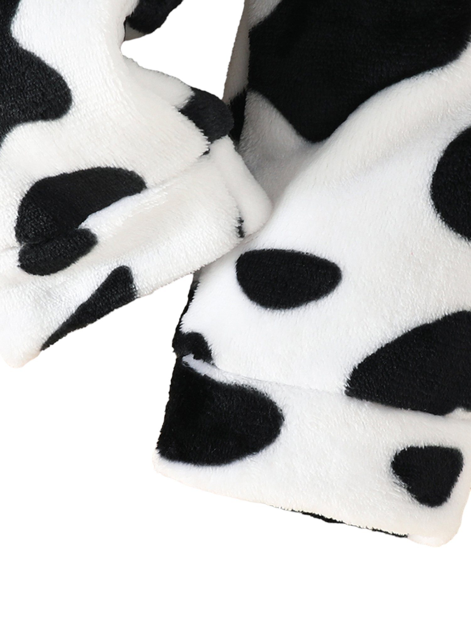 LAPA Top & Hose Farbblockdruck, mit Kuh Schwarz Plüschanzug Pyjama 2-tlg) Babys Weiß (Set, Langarm