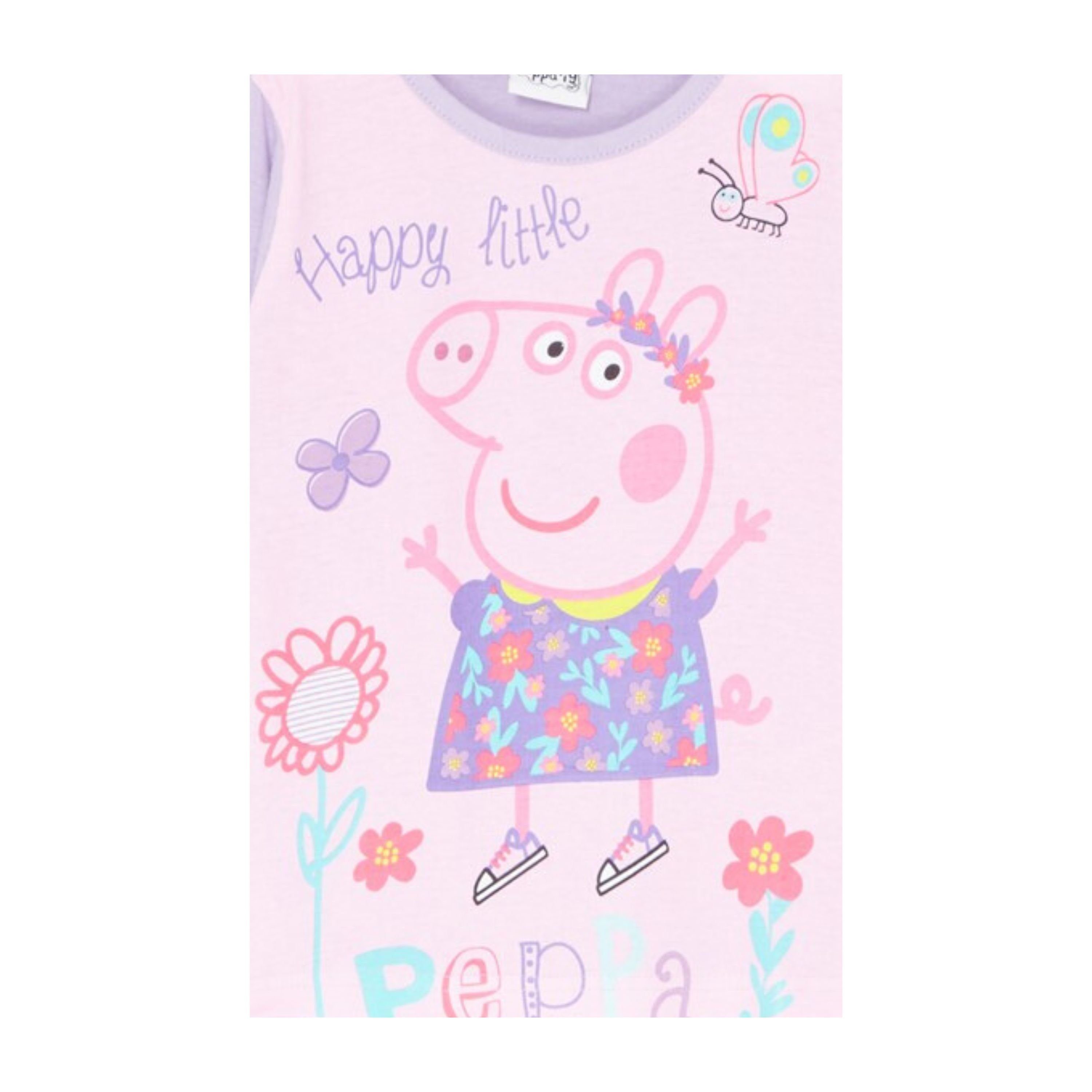 Gr. Mädchen Pig Wutz Shirt Baumwolle aus cm Lila Peppa Langarmshirt 98-116 Peppa
