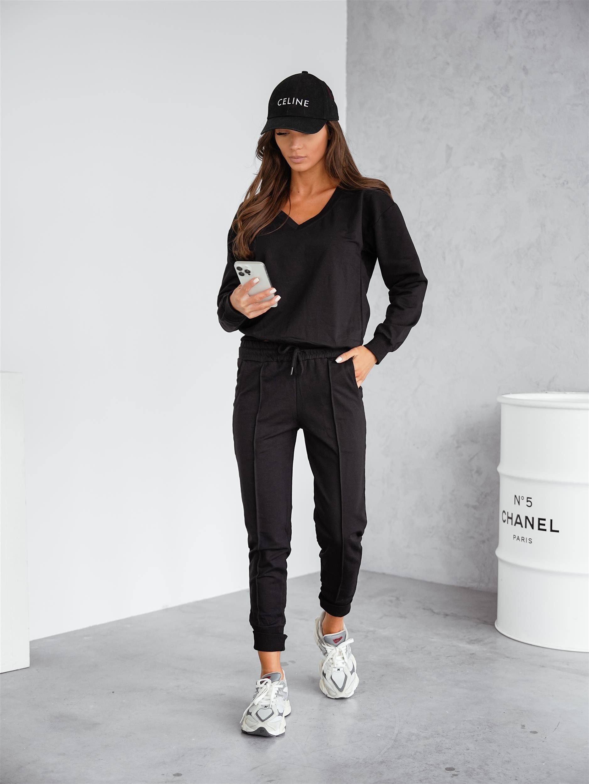 EloModa Jogginganzug Damen Jogginganzug Freizeitanzug mit Sweatshirt Baumwo günstig online kaufen