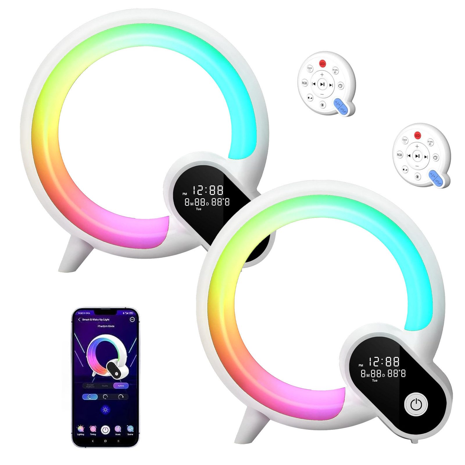 LED Nachttischlampe AtmosphäRenlampe Mit Bluetooth Lautsprecher Dimmbare LED Tischlampe