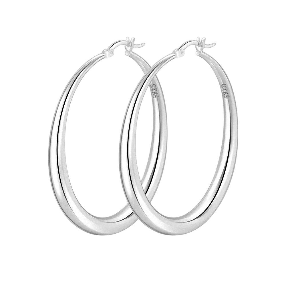 Taffstyle Paar Creolen Stylische Creolen 925 Sterling Silber Damen Ohrringe günstig online kaufen