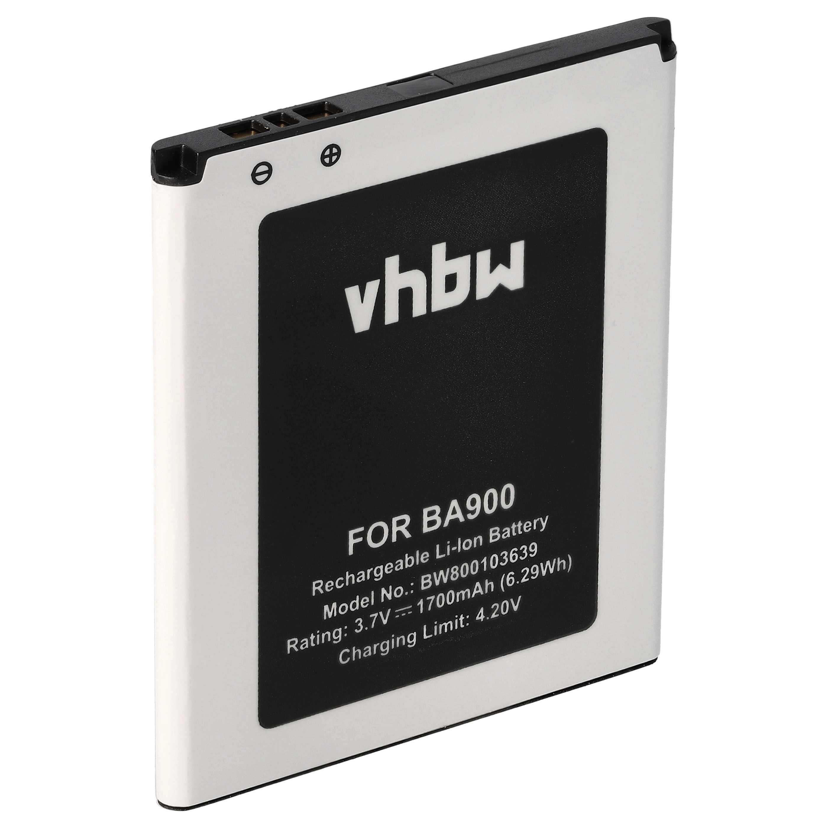 vhbw Akku Ersatz für Sony BA900 für Mobilfunk (1700 mAh, 3,8 V, Li-Ion) Smartphone-Akku Akku Li-Ion 1700 mAh (3,8 V, 1 St), Leistungsfähiger Austausch-Akku für Telefon, Smartphone
