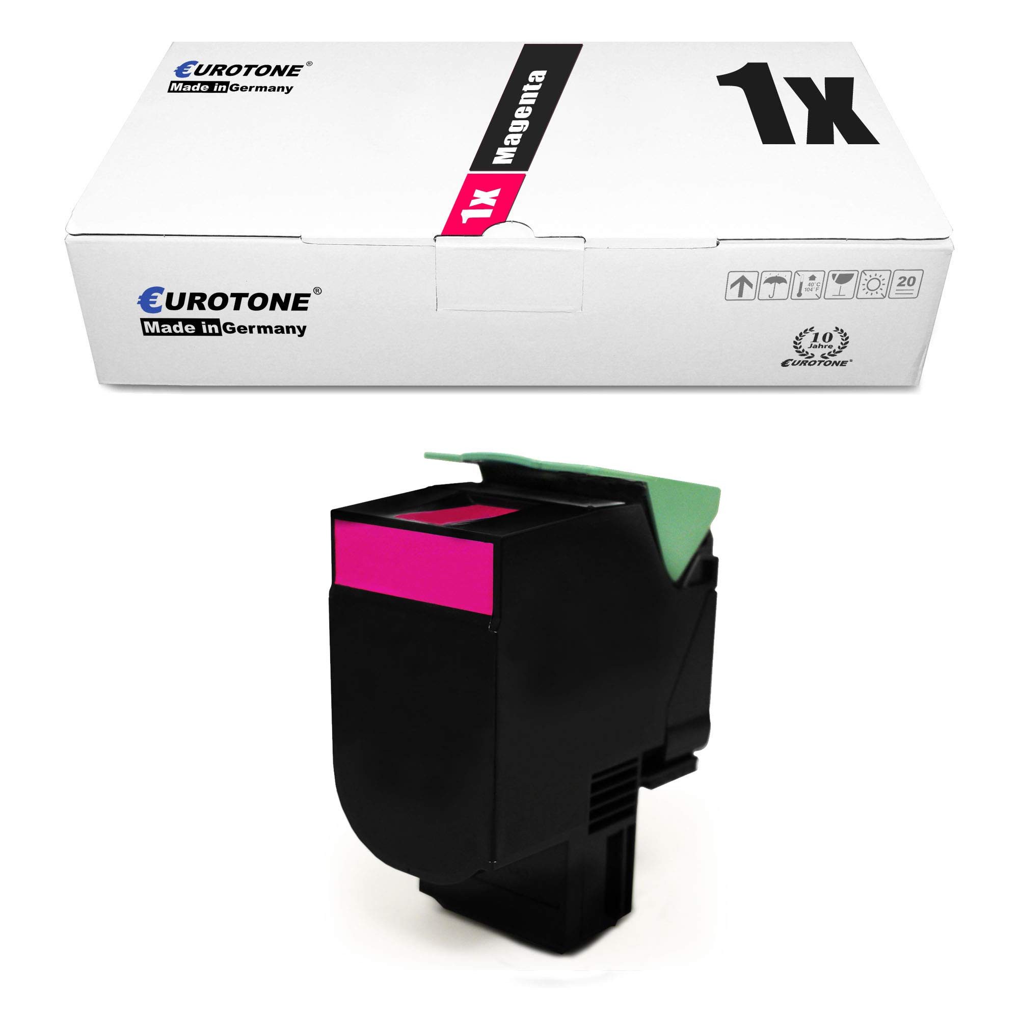 Eurotone Tonerkartusche 1x Eurotone Toner für kompatibel für Lexmark C 540 543 544 546 DW DN…, (Einzelpack, 1-St), Kompatibel, sofort einsatzbereit