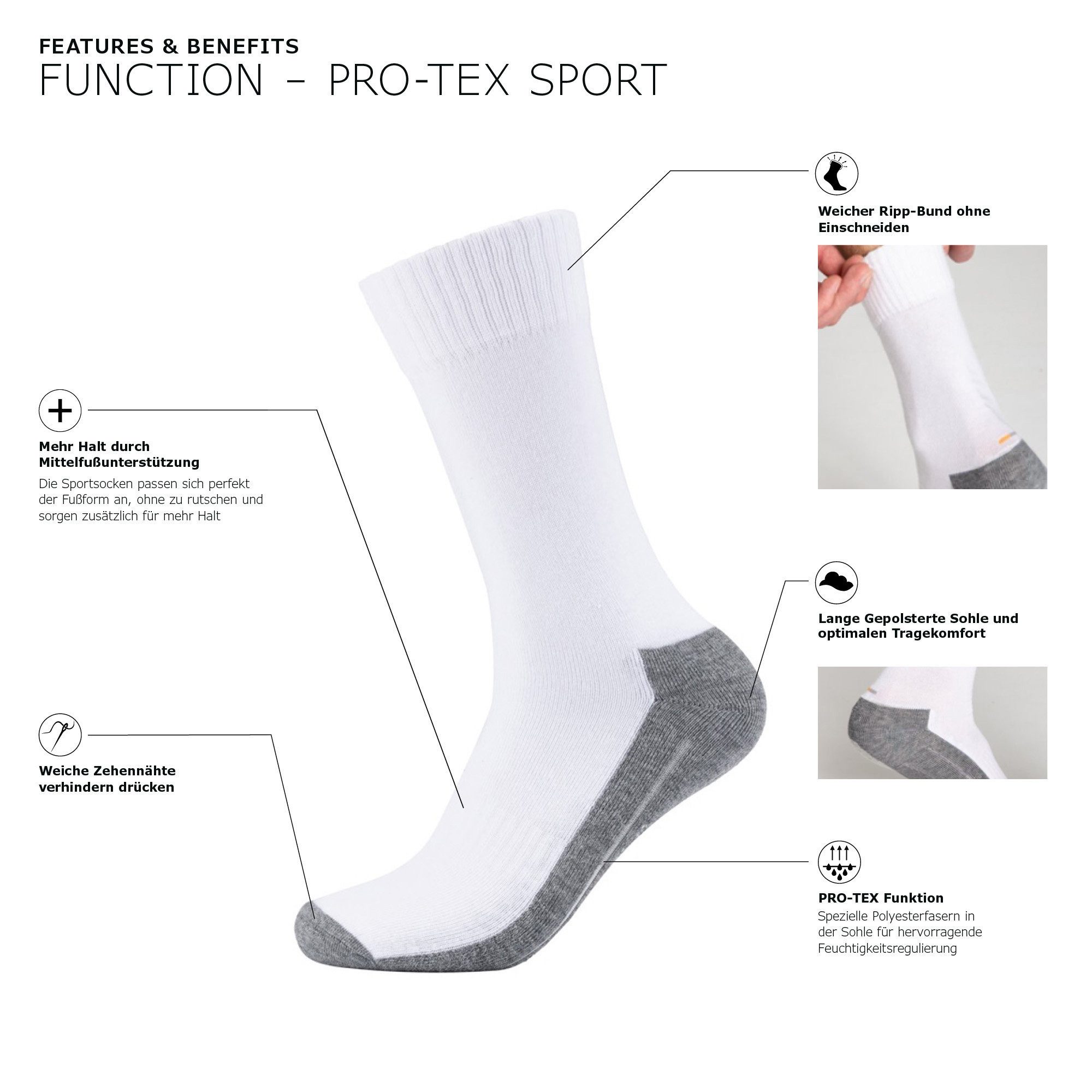 Camano Socken Unisex-Sportsocken 2 Paar Uni günstig online kaufen
