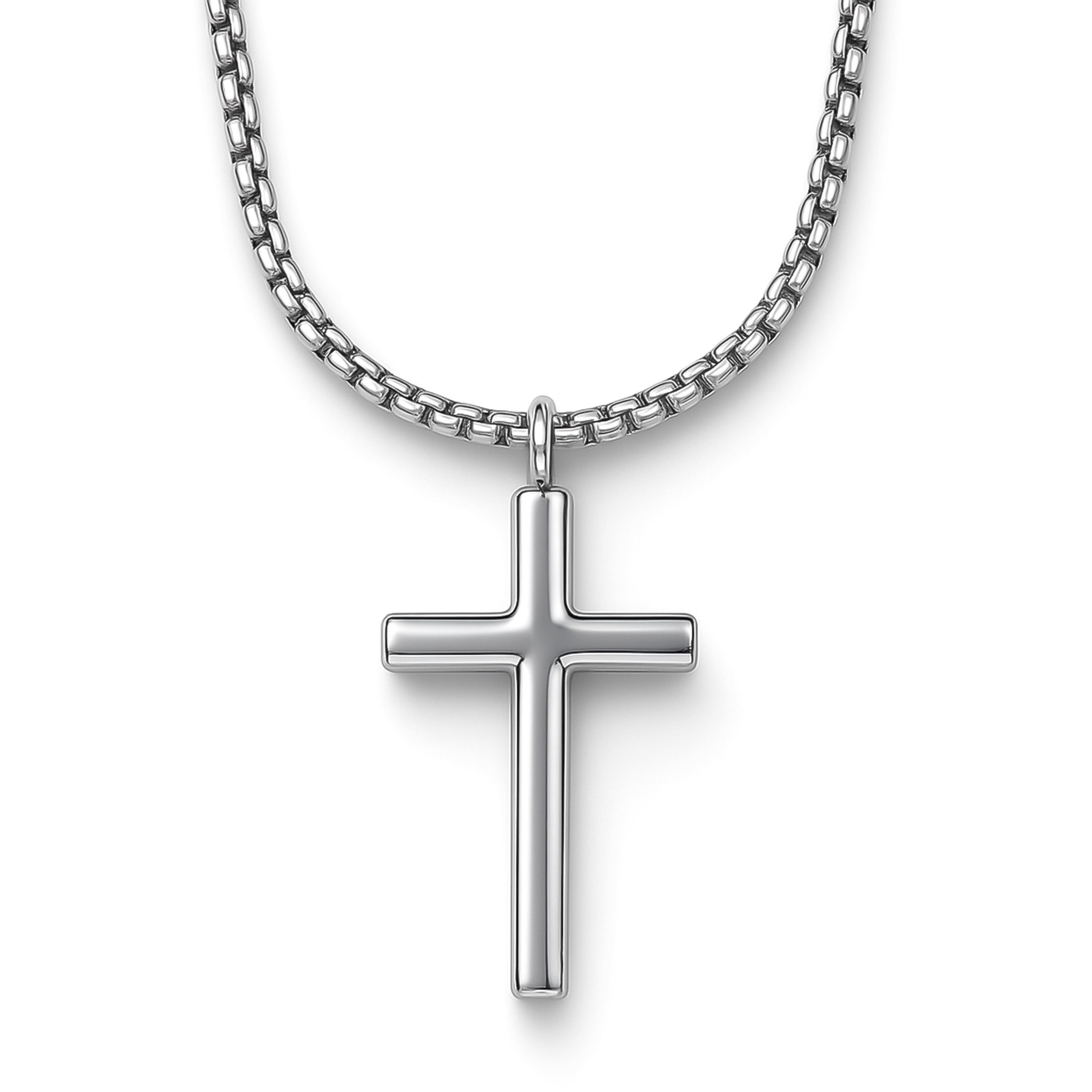 UNIQAL.de Kreuzkette UNIQAL Kreuz Halskette mit Anhänger Symbol (Edelstahl, Casual Style, Unisex, Basic, Deutsches Patent-und Markenamt), Kreuzanhänger