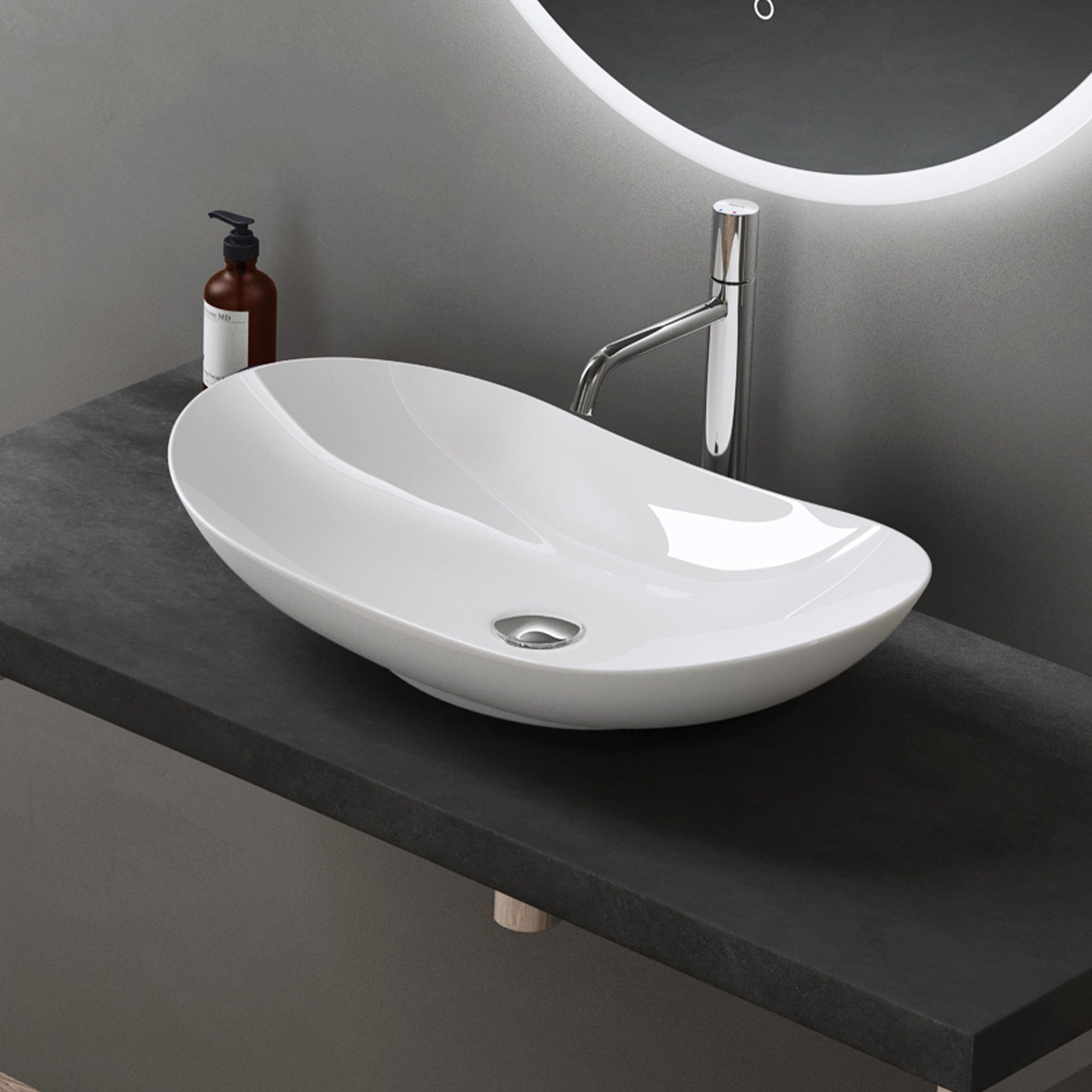 doporro Waschbecken Aufsatzwaschbecken Keramik Waschbecken Waschtisch günstig online kaufen