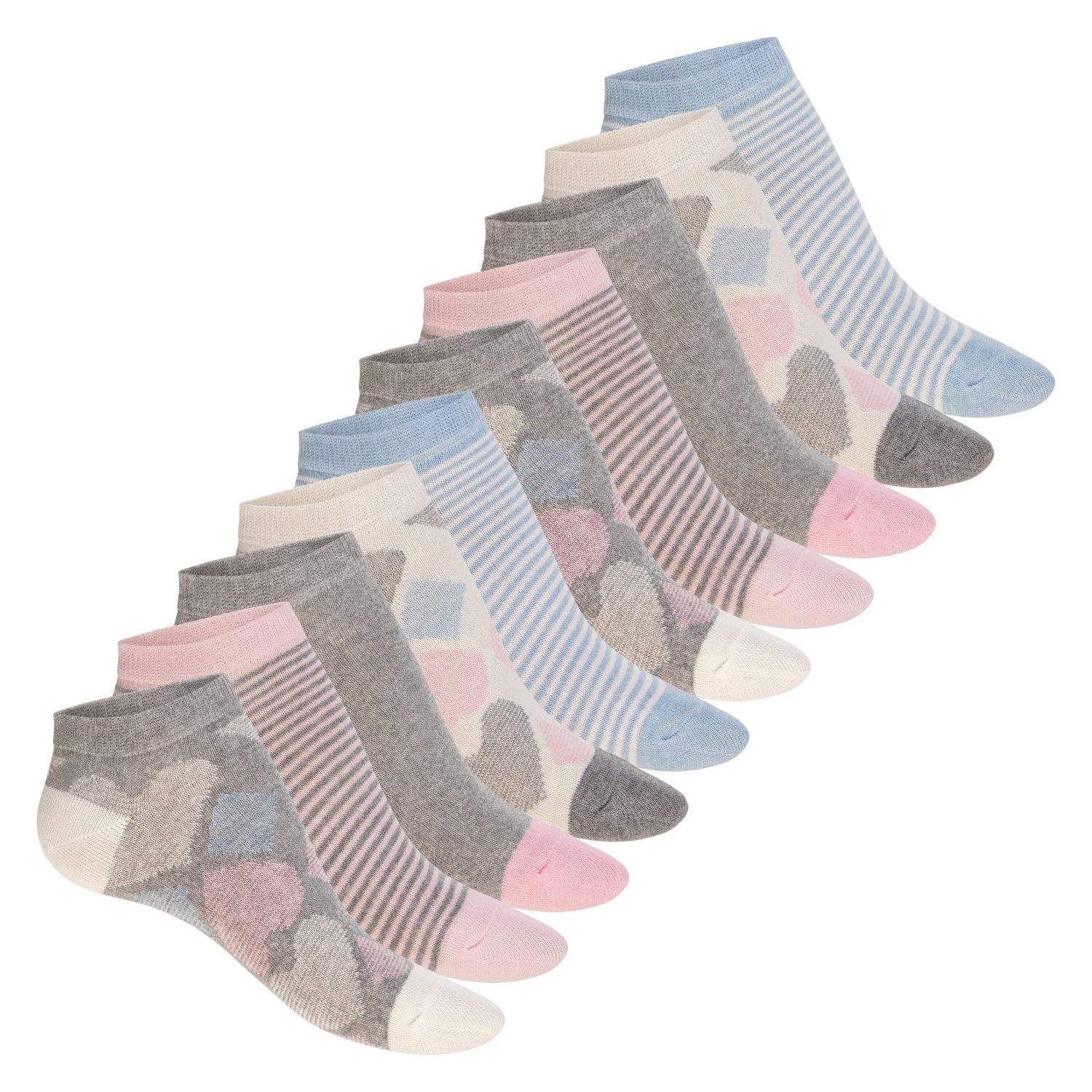 celodoro Sneakersocken Eco Sneaker Socken Damen (10 Paar), Kurzsocken aus Baumwolle Pink Carnation