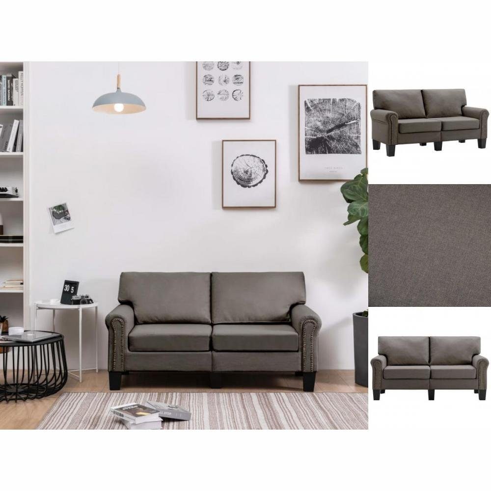 vidaXL Sofa 2-Sitzer-Sofa Taupe Stoff Couch