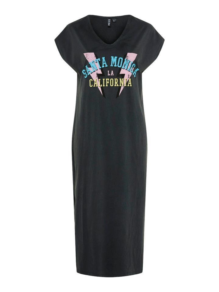 pieces Midikleid Leichtes Baumwoll-Midikleid mit V-Ausschnitt günstig online kaufen