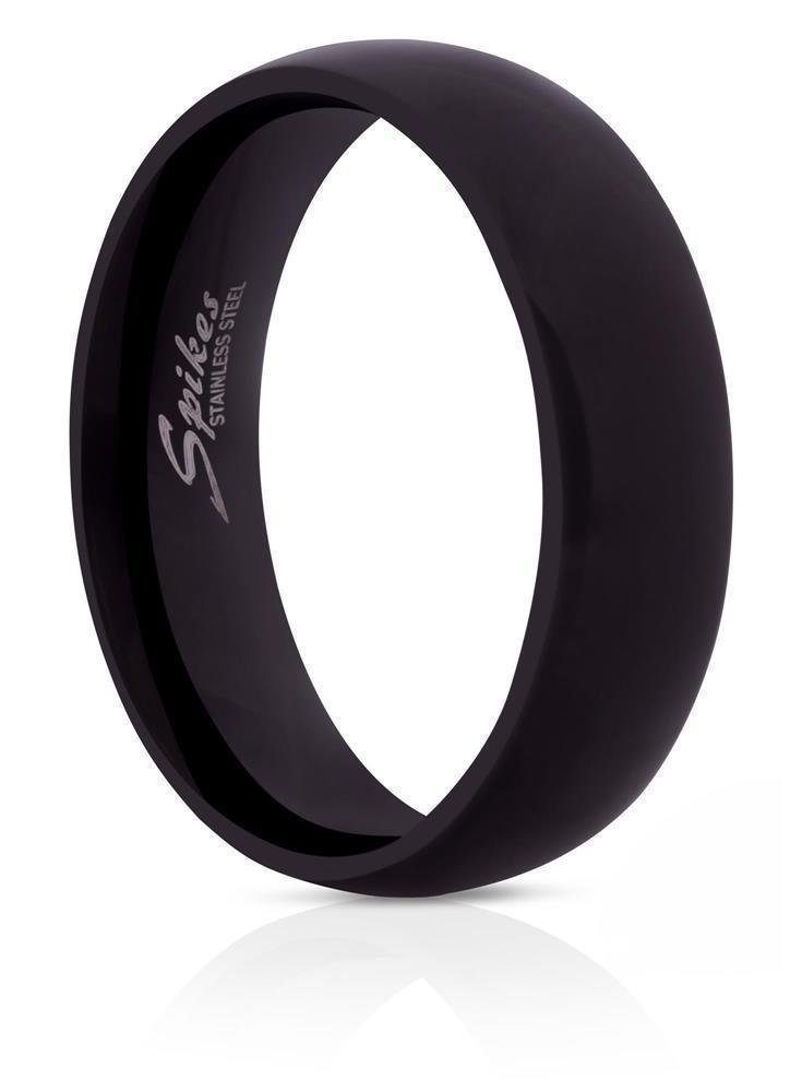 klassisch Fingerring (Ring, Herren BUNGSA glänzend Unisex Schwarz Damen Ring Edelstahl 1-tlg), aus