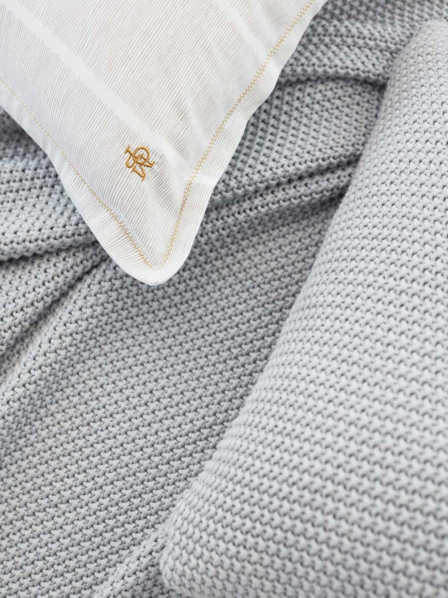 Nordic O'Polo Silver Home aus gestrickter nachhaltiger Marc Baumwolle Dekokissen knit,