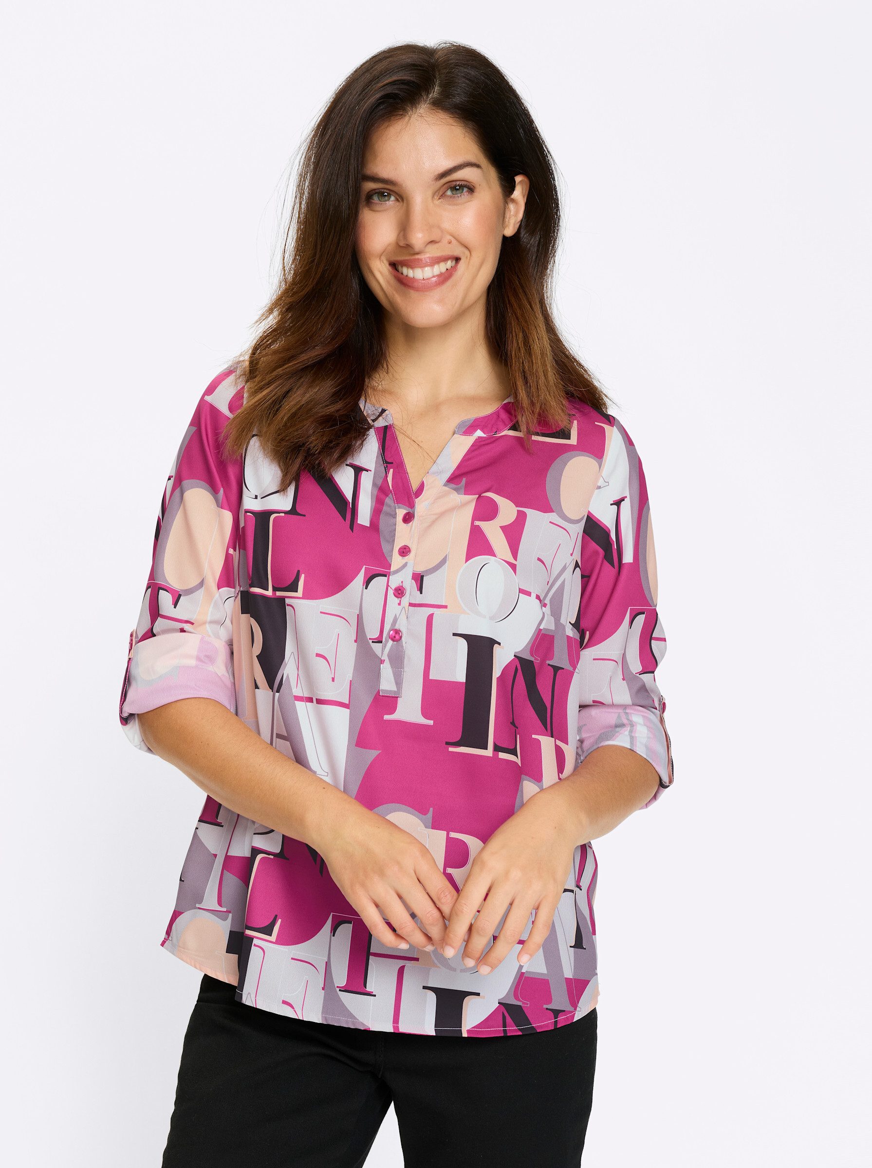 Sieh an! Klassische Bluse Langarmbluse günstig online kaufen