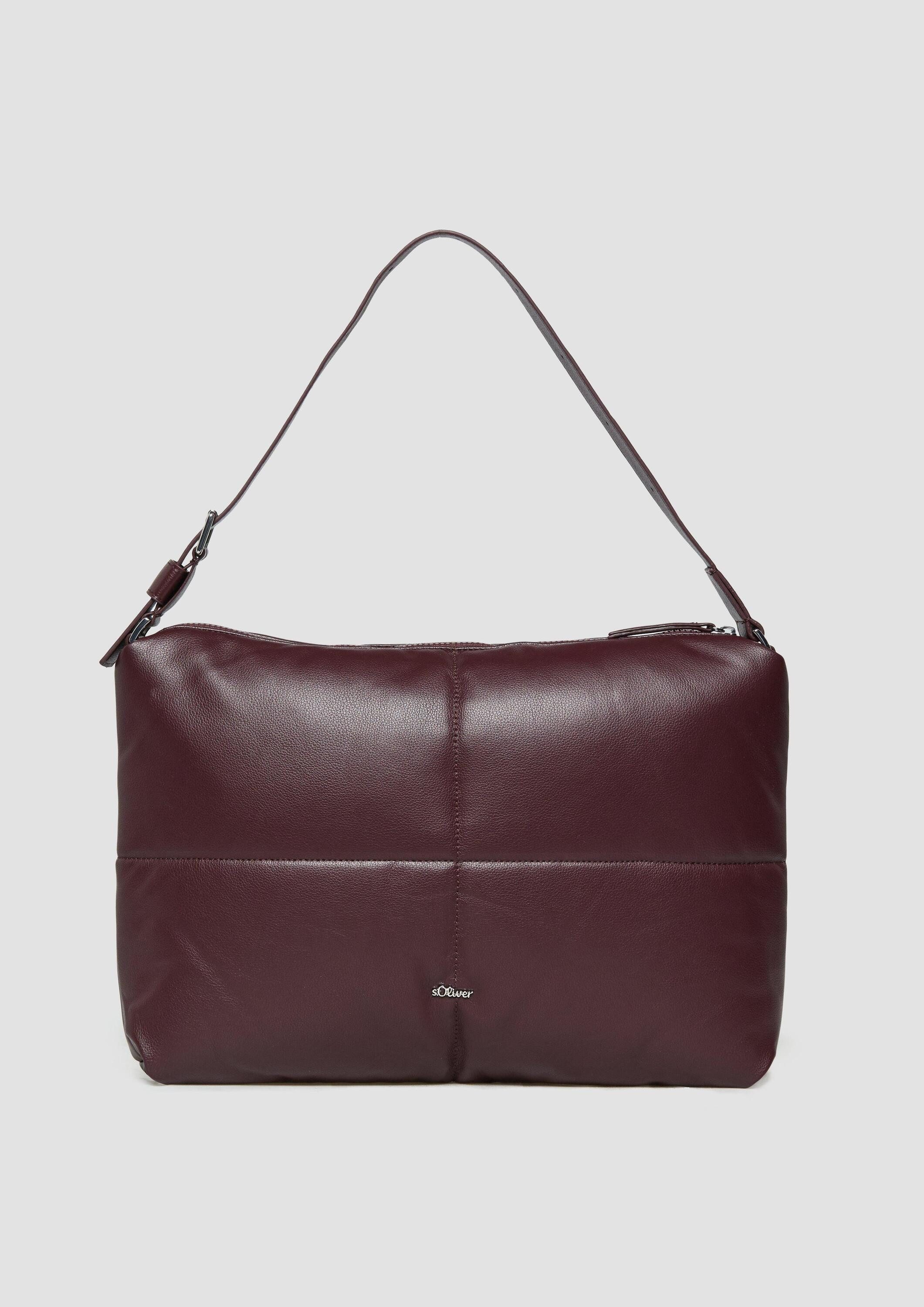 s.Oliver Schultertasche Tasche, Gesteppte Hobo-Bag in Glattleder-Optik