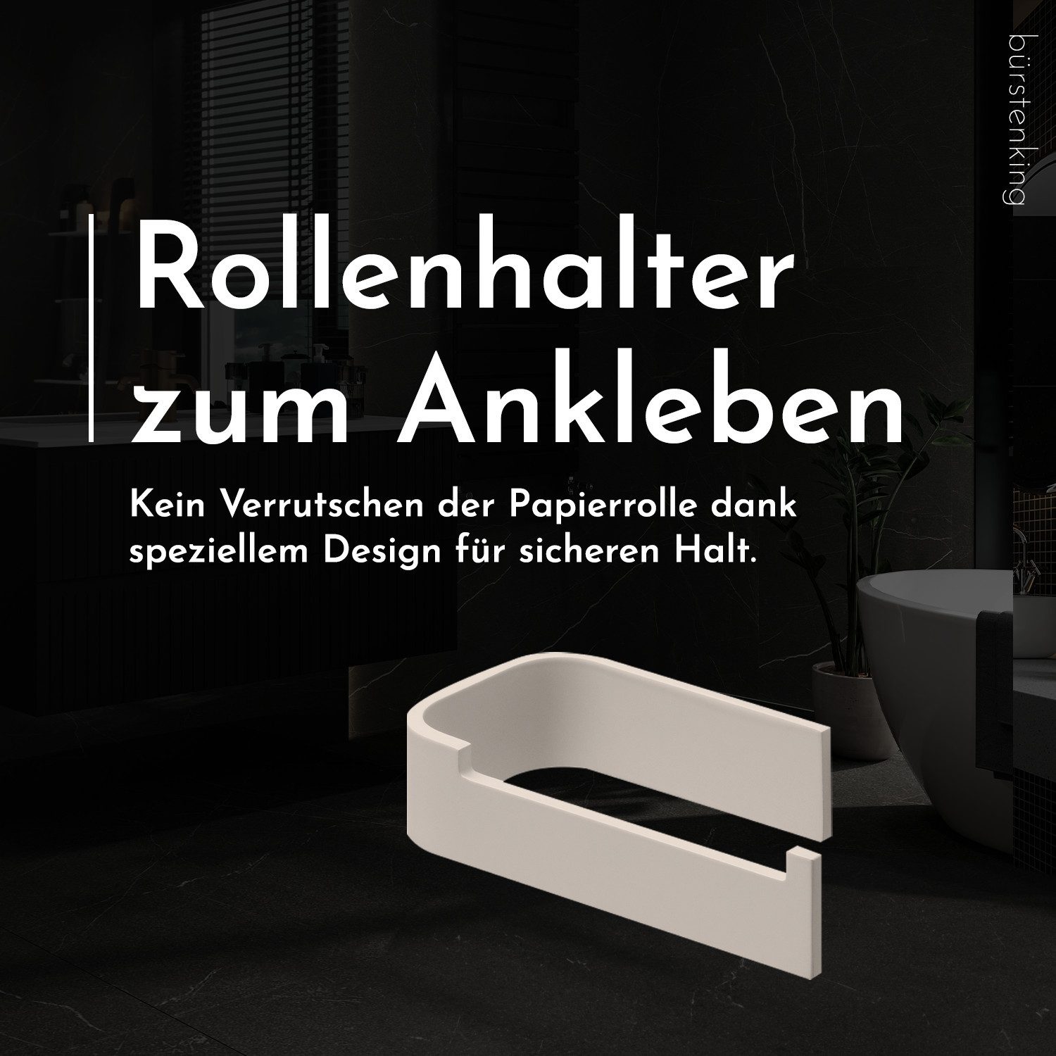 Bürstenking Toilettenpapierhalter ohne Bohren, Selbstklebender Klopapierhal günstig online kaufen