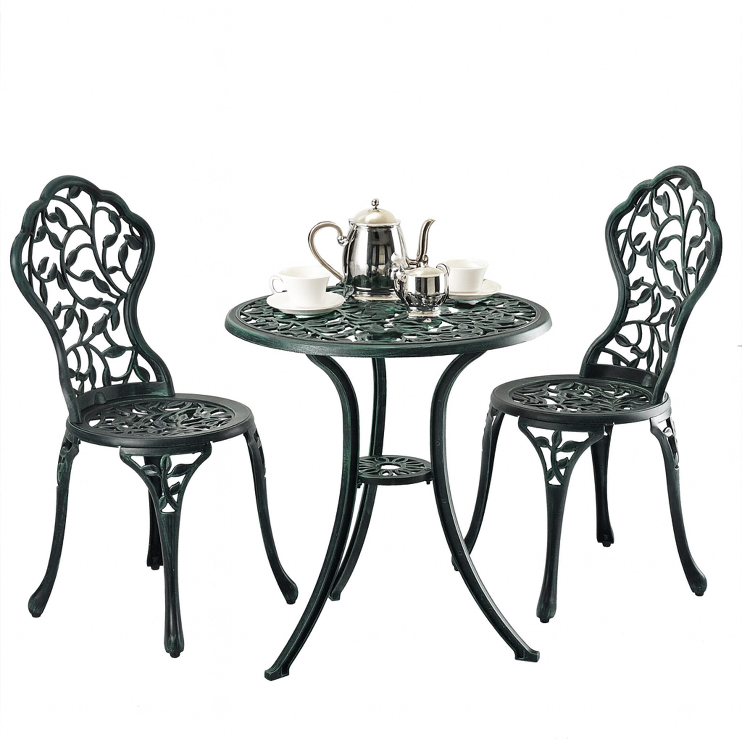 relaxdays Balkonset 3-teiliges Gartenmöbel Set, (1 Tisch, 2 Stühle)