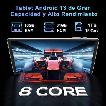 YESTEL Schlank & Leichtgewichtig 10 GB RAM 8000mAh Tablet (10", 64 GB, Android 13, Leistungsstarkes Multifunktionsgerät für Ihren Alltag)