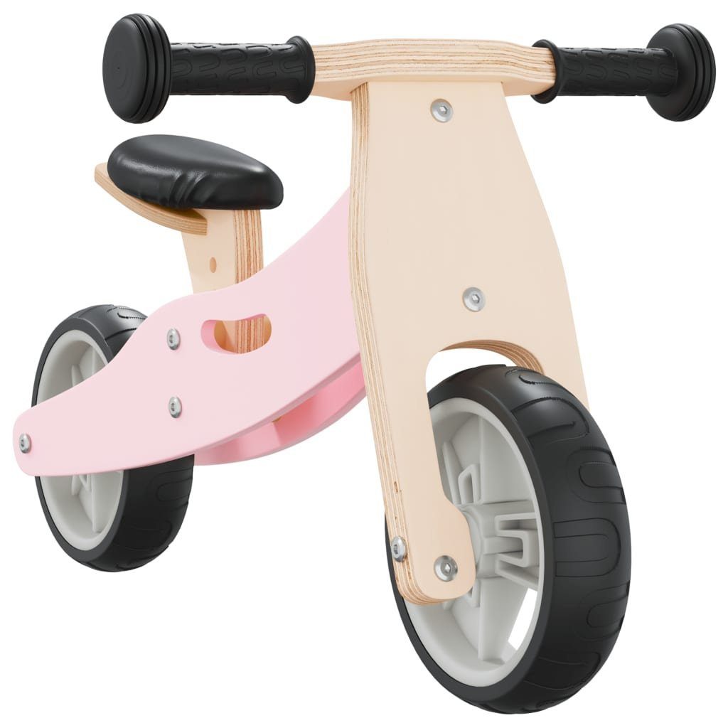 Laufrad Laufrad Dreirad für Kinder 2-in-1 Rosa Holz
