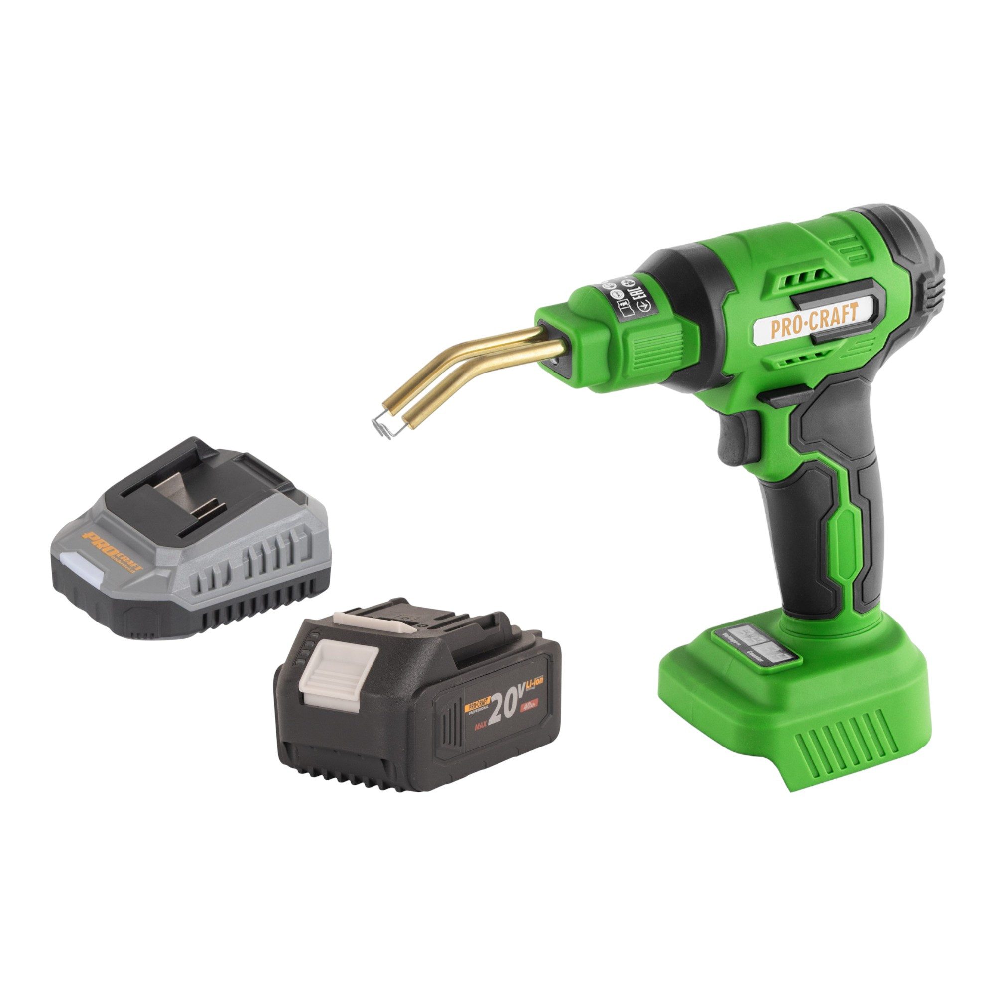 PRO CRAFT Elektroschweißgerät CS40-bb Schweißgerät 20 V 600 °C + 1x Akku 4,0Ah + Lader + Koffer