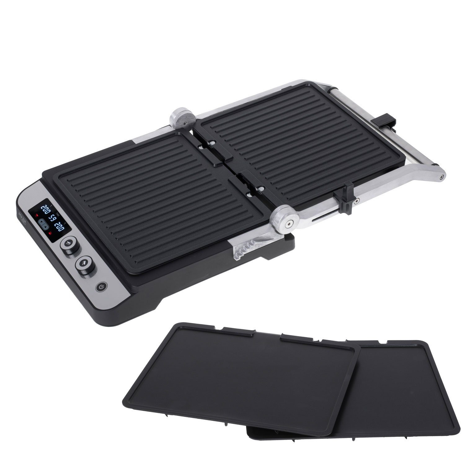 Adler Kontaktgrill Adler AD 3059 Elektrischer Grill LED 2in1 Tischgrill und Kontaktgrill – Bild 3 von 3