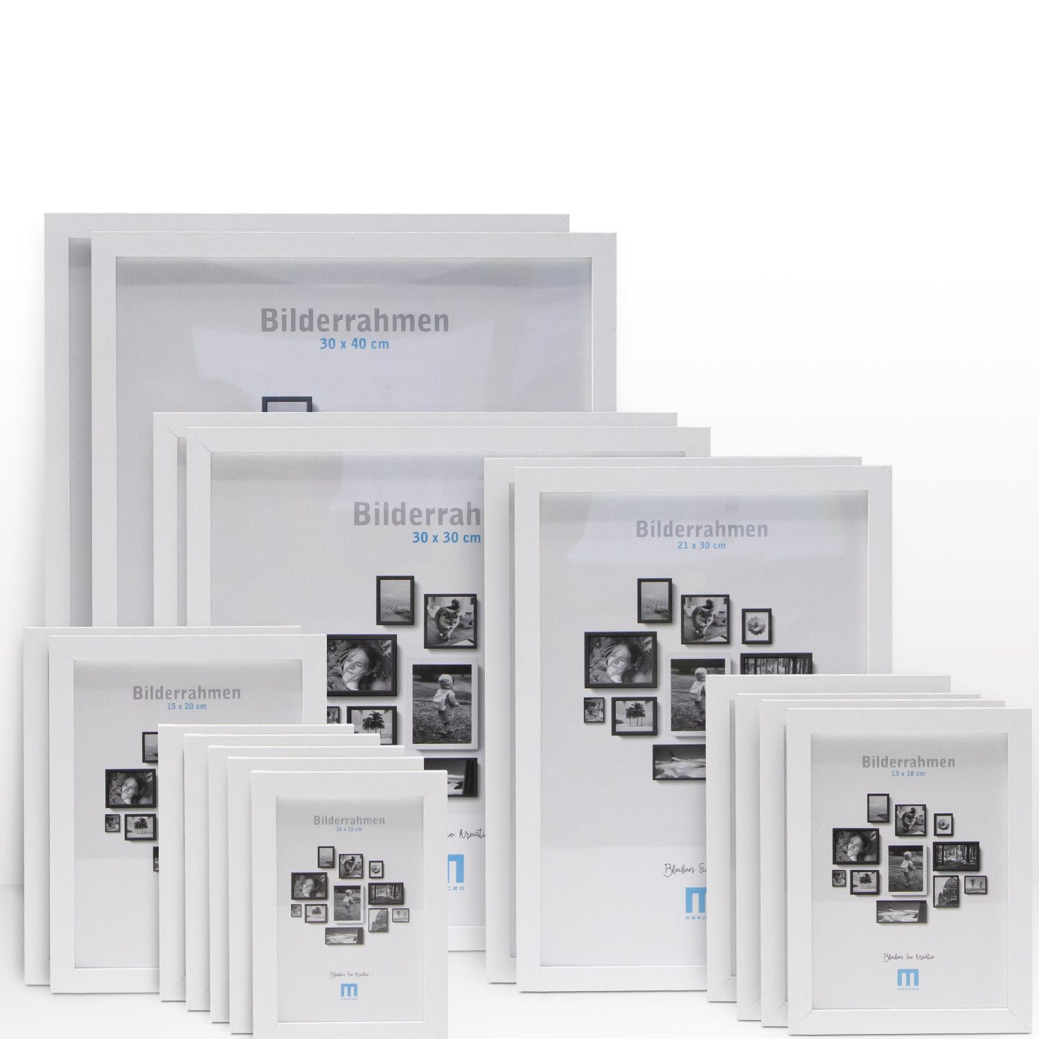 M MERCEO Bilderrahmen, 17-tlg. Bilderrahmen-Set Weiß günstig online kaufen