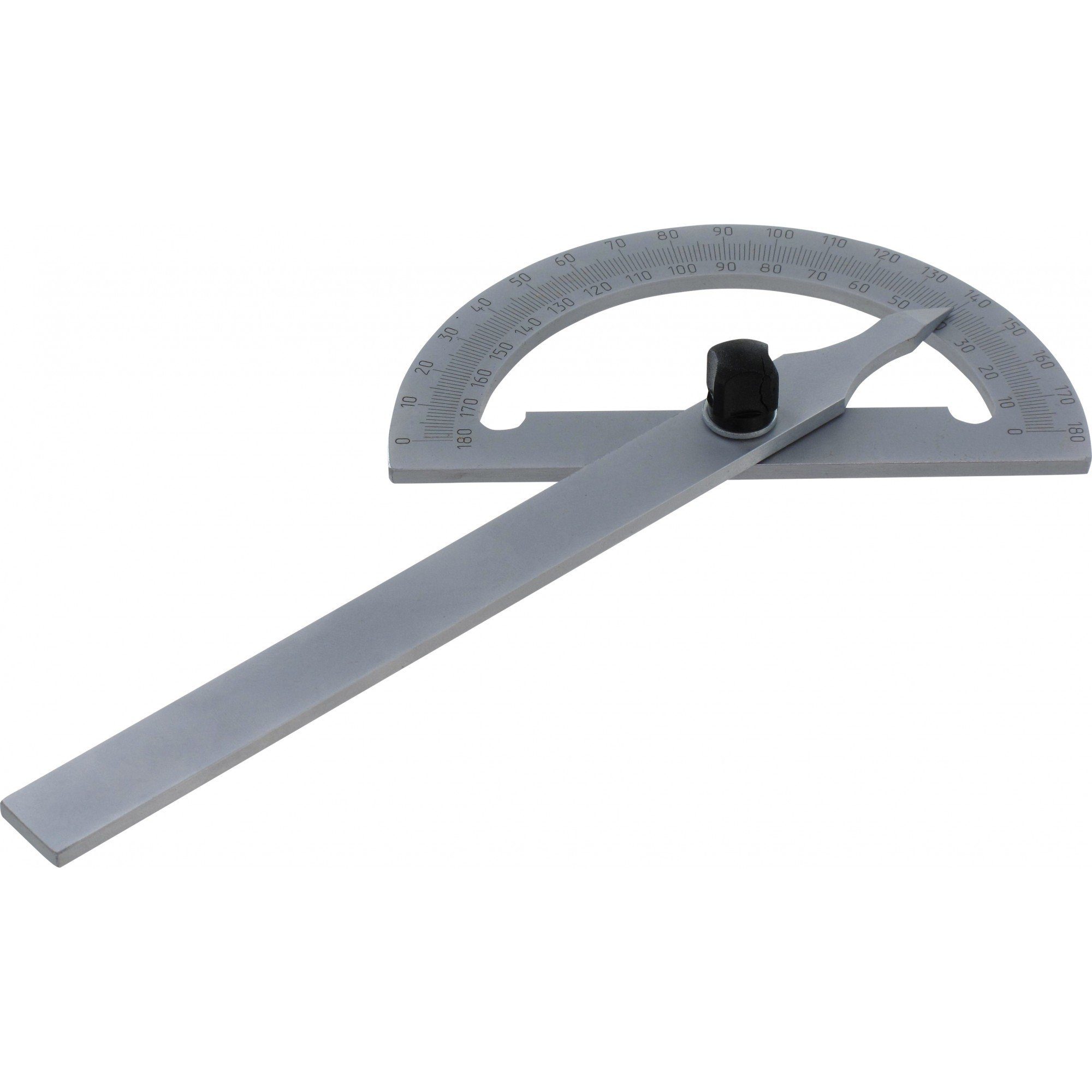 Triuso Winkelmesser Gradmesser einstellbarer Winkel 120 mm, (Ablesung 0-180 Grad), für den allgemeinen Maschinenbau geeignet