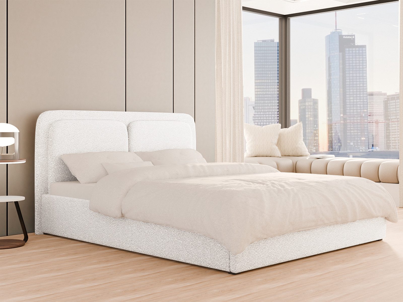 Compleo Polsterbett mit Bettkasten, Doppelbett elegant und minimalistisch, Modern Schlafzimmer oder Jugendzimmer, MADE IN EU