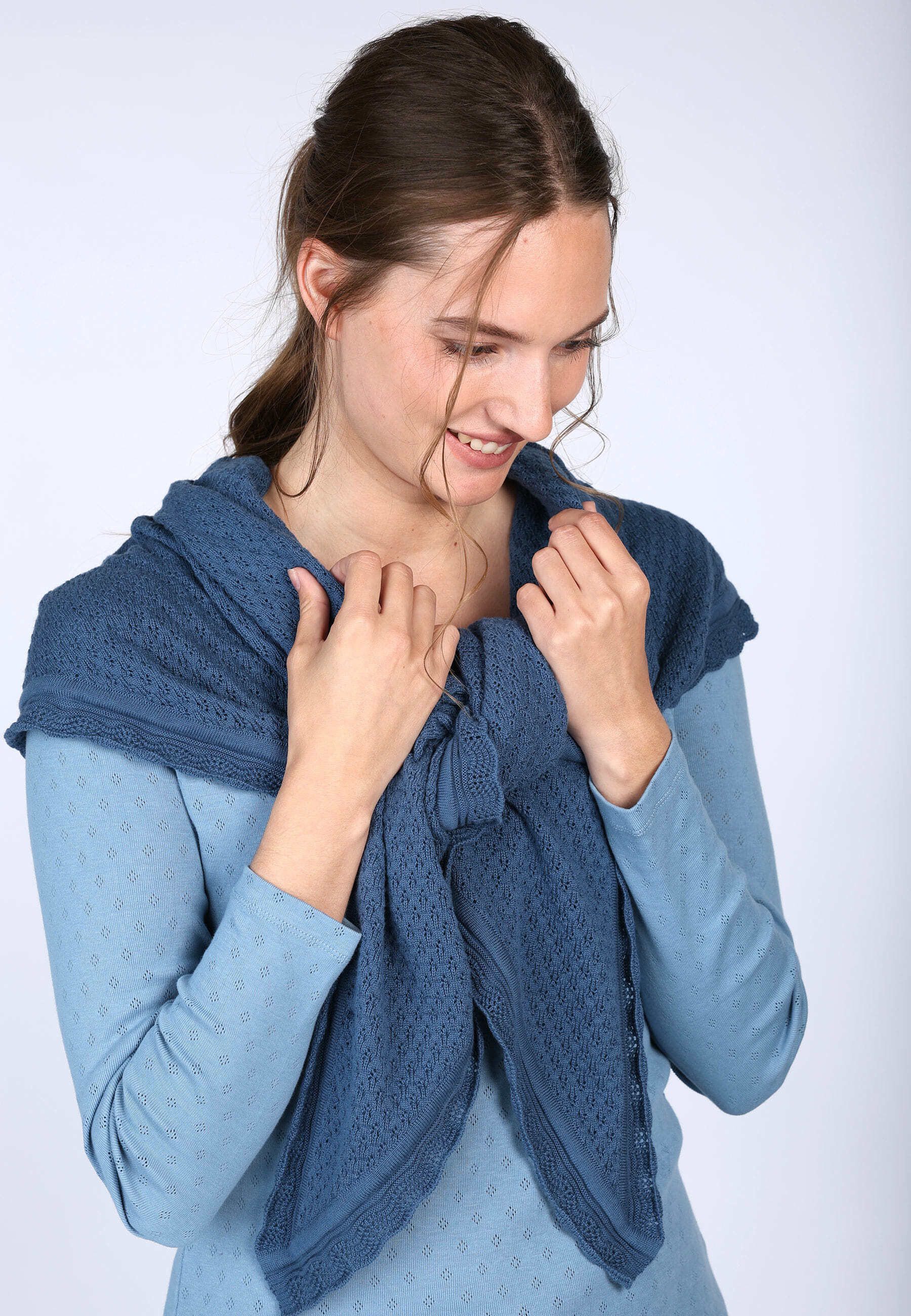 Sorgenfri Sylt Dreieckstuch Lisa, Ajour-Strickdetails günstig online kaufen