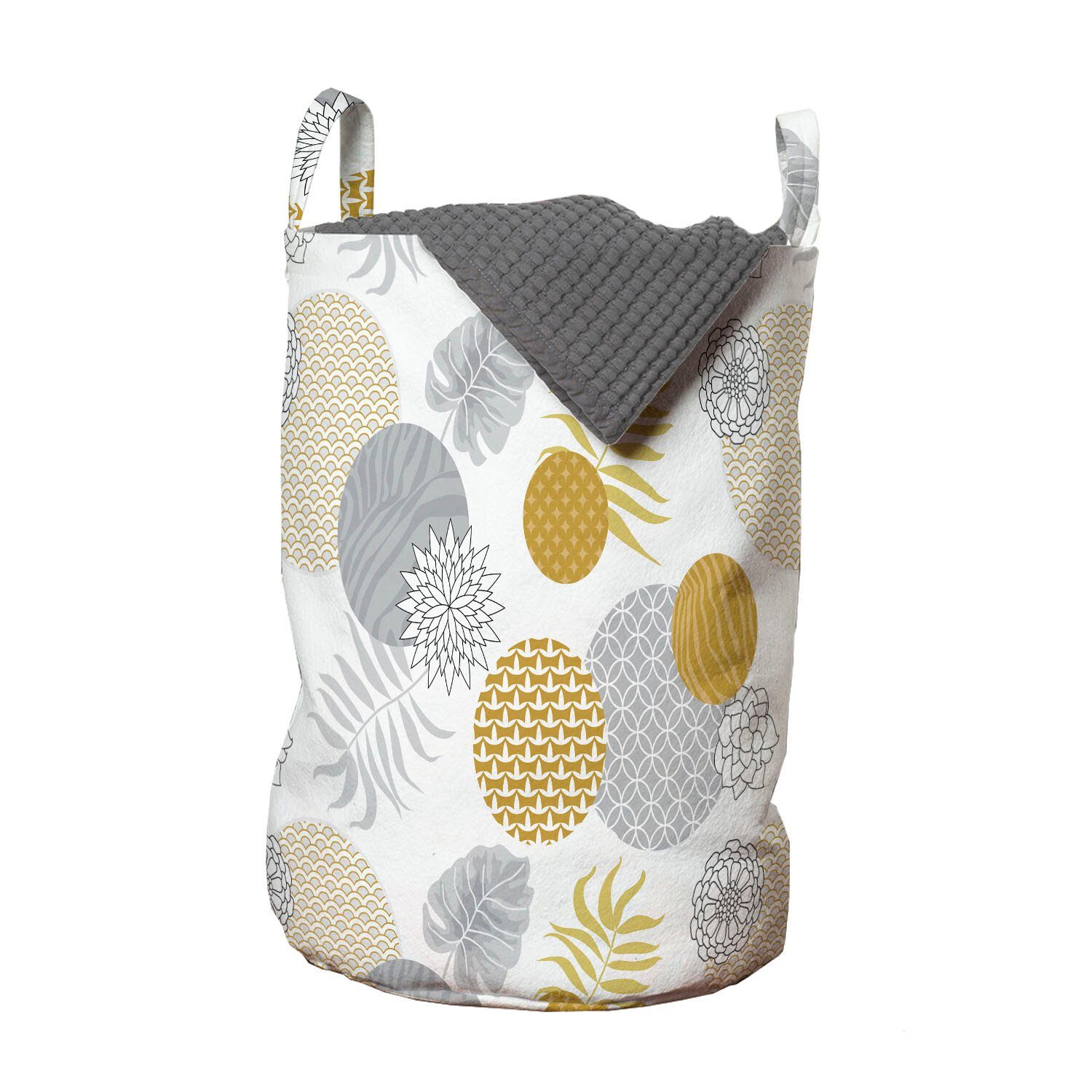 Abakuhaus Wäschesäckchen Wäschekorb mit Griffen Kordelzugverschluss für Waschsalons, orientalisch Geometrische und Blumenkunst