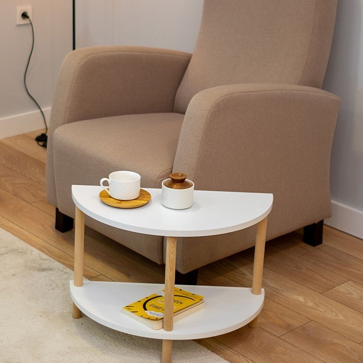 en.casa Beistelltisch (1-St), Halbrunde Form 91332097