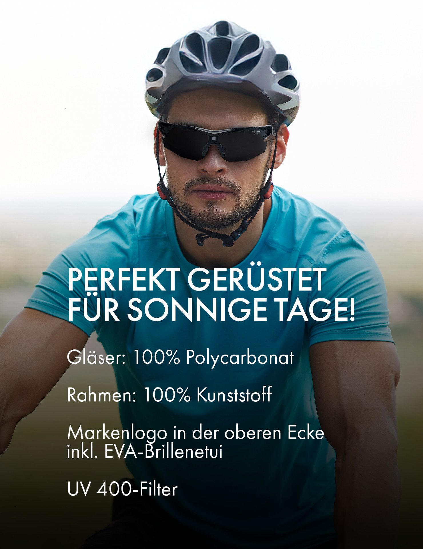 LEANDRO LIDO Sonnenbrille Power Sport ideal als Sportbrille, für viele Sportarten und als Freizeitbrille