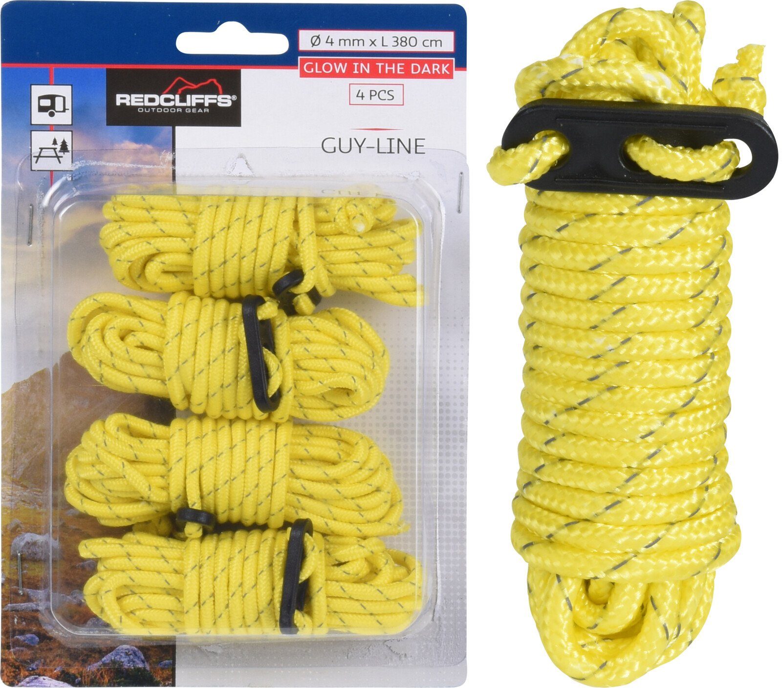 Redcliffs Zeltseil 4er Set 3,8m Ø4mm günstig online kaufen